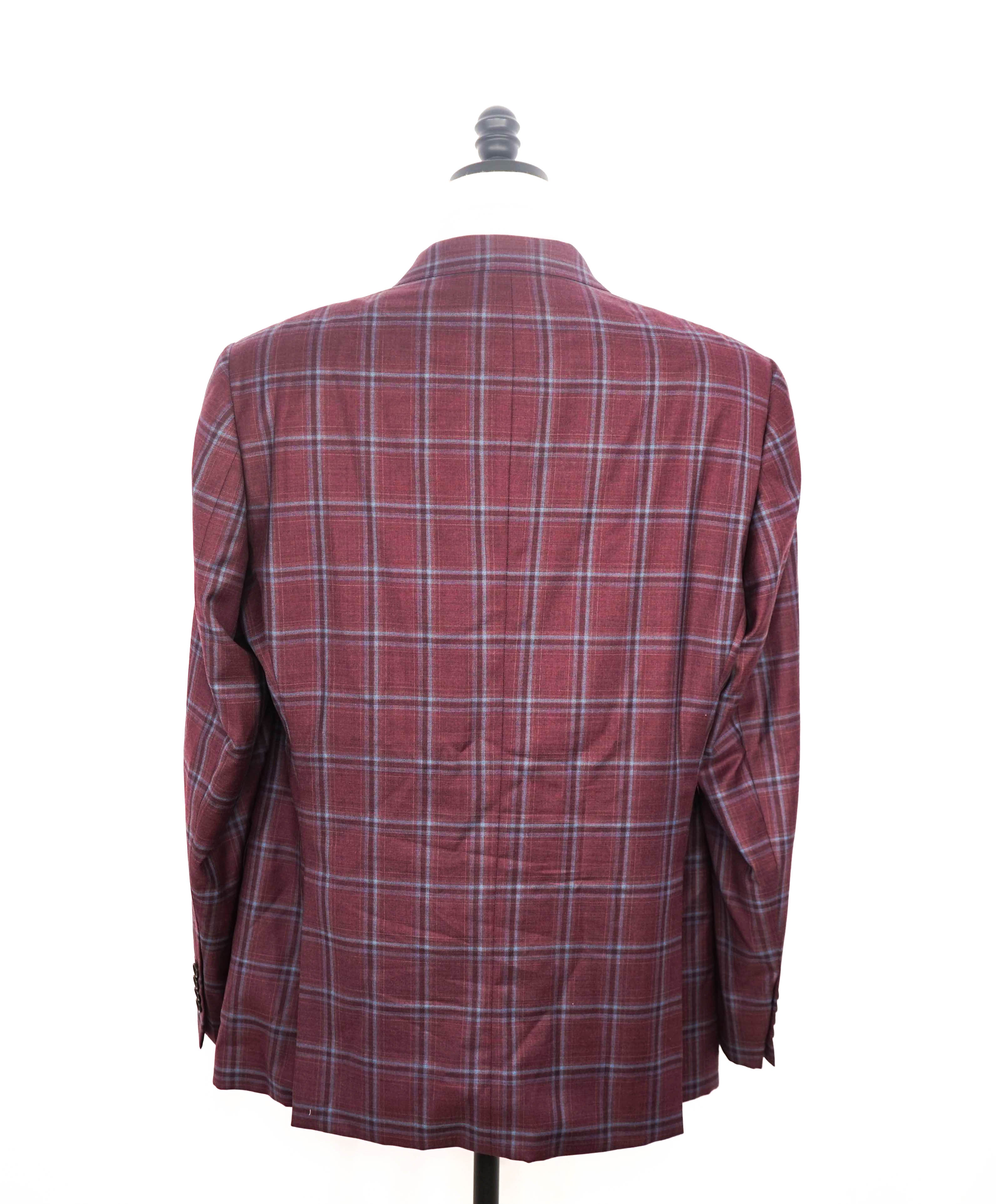 $1,495 ARMANI COLLEZIONI - "G Line" Pink/Blue Check Plaid Blazer- 46L