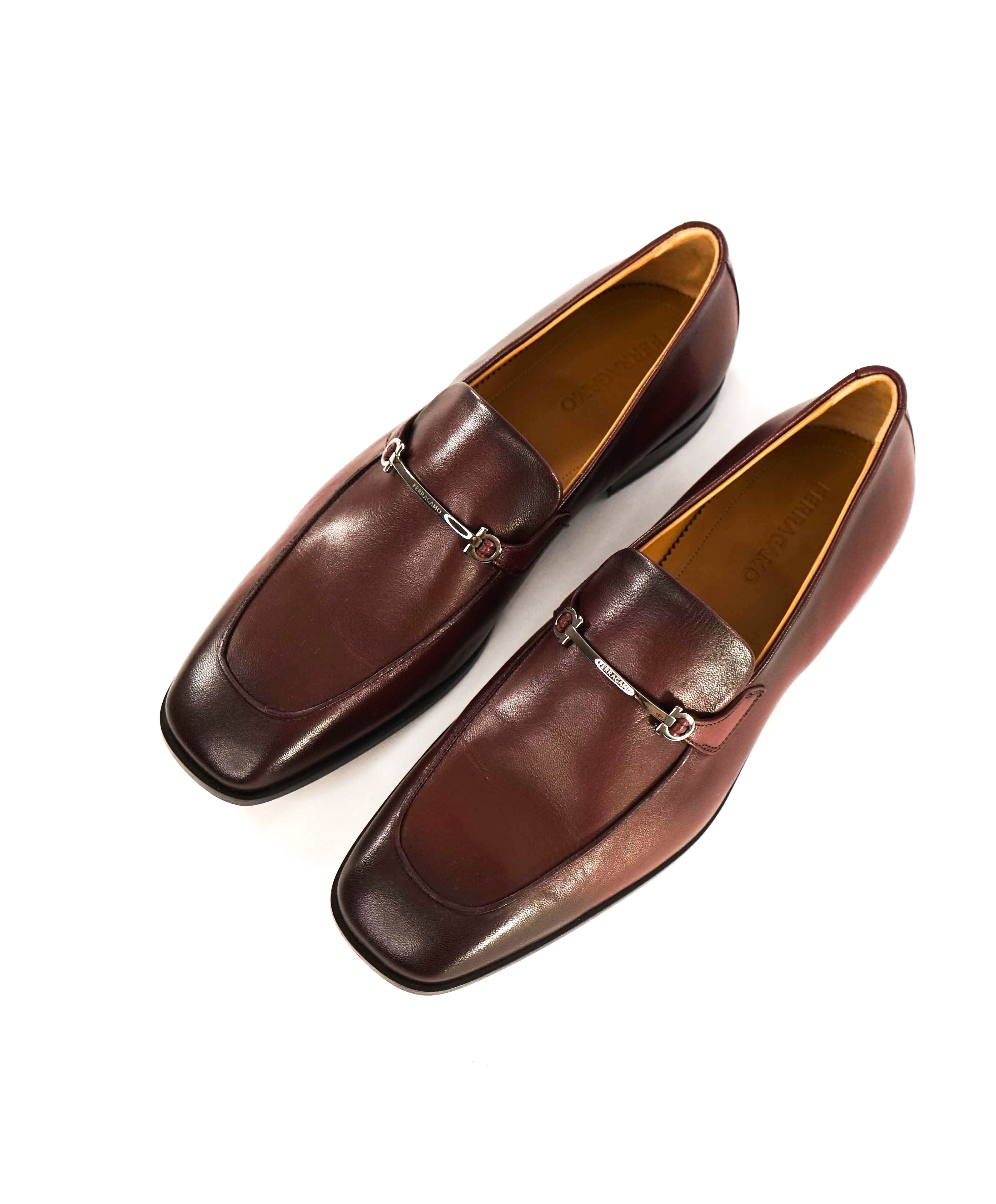 $880 SALVATORE FERRAGAMO - *FEDRO* Ombre Brown Leather Bit Loafer - 11.5 EE