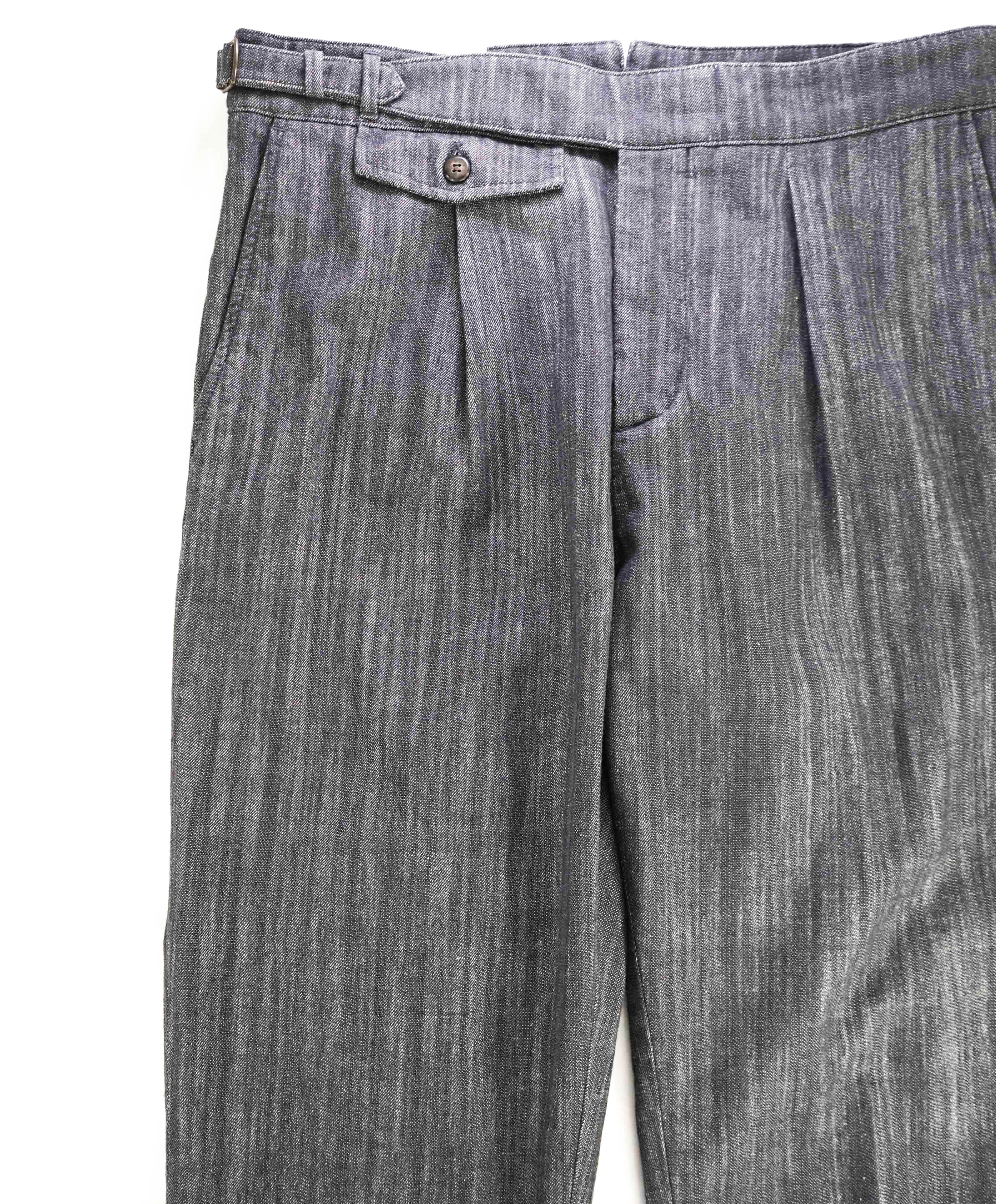 $695 ELEVENTY - DENIM Cotton Elastane Belted Neapolitan Dress Pants- 33W