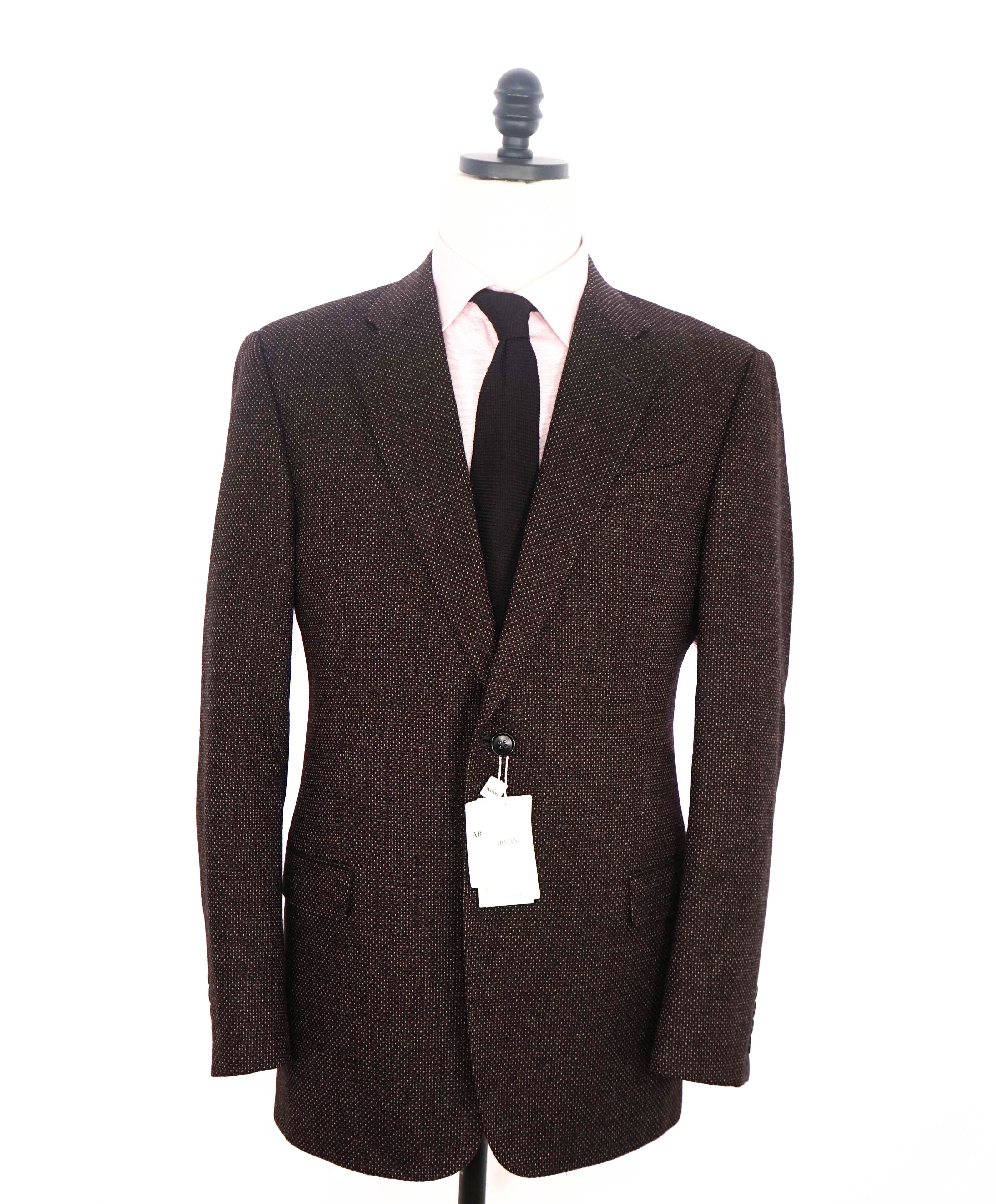 $1,495 ARMANI COLLEZIONI - "GIORGIO" Pink/Burgundy Birdeye Blazer- 42R