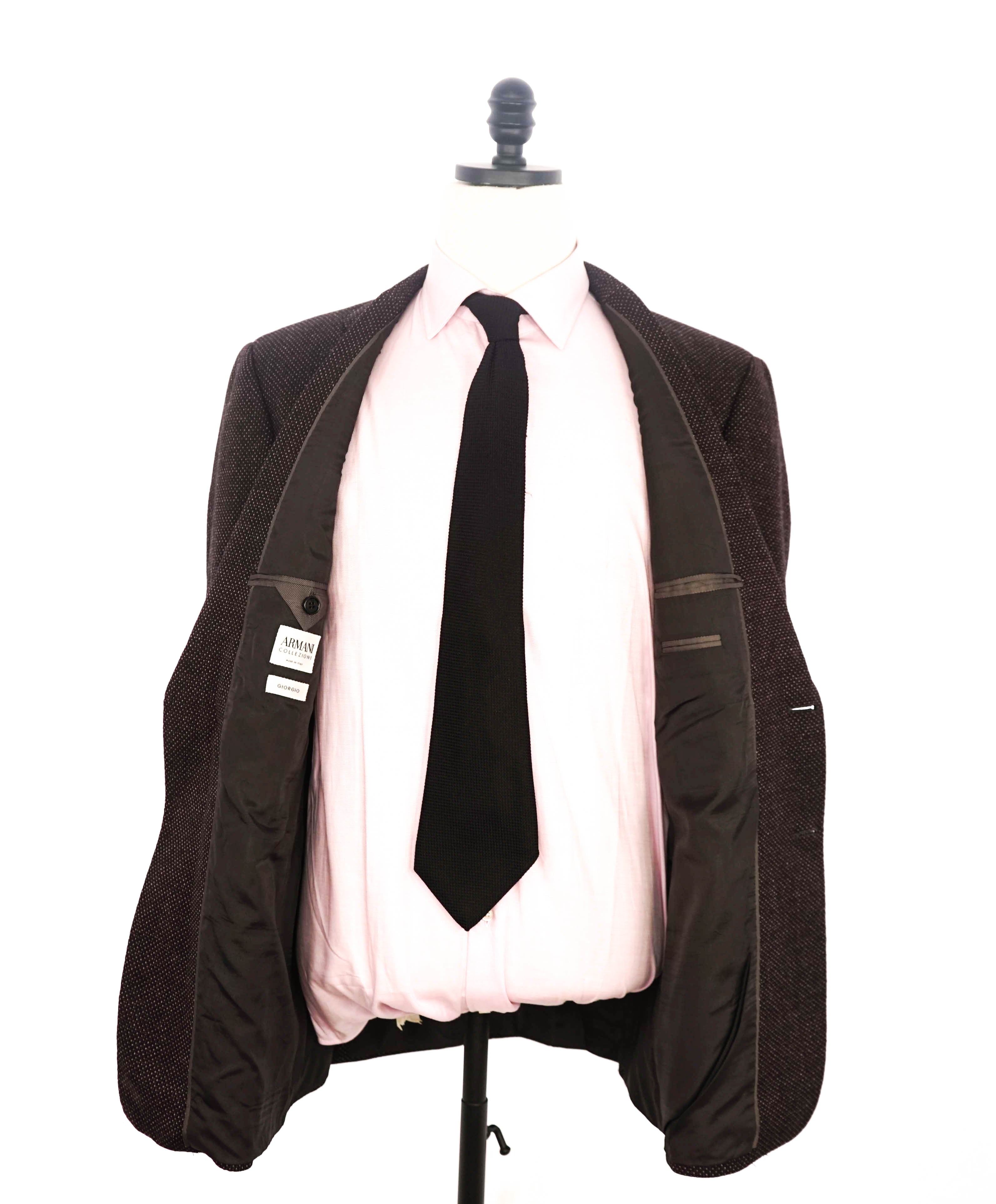 $1,495 ARMANI COLLEZIONI - "GIORGIO" Pink/Burgundy Birdeye Blazer- 42R