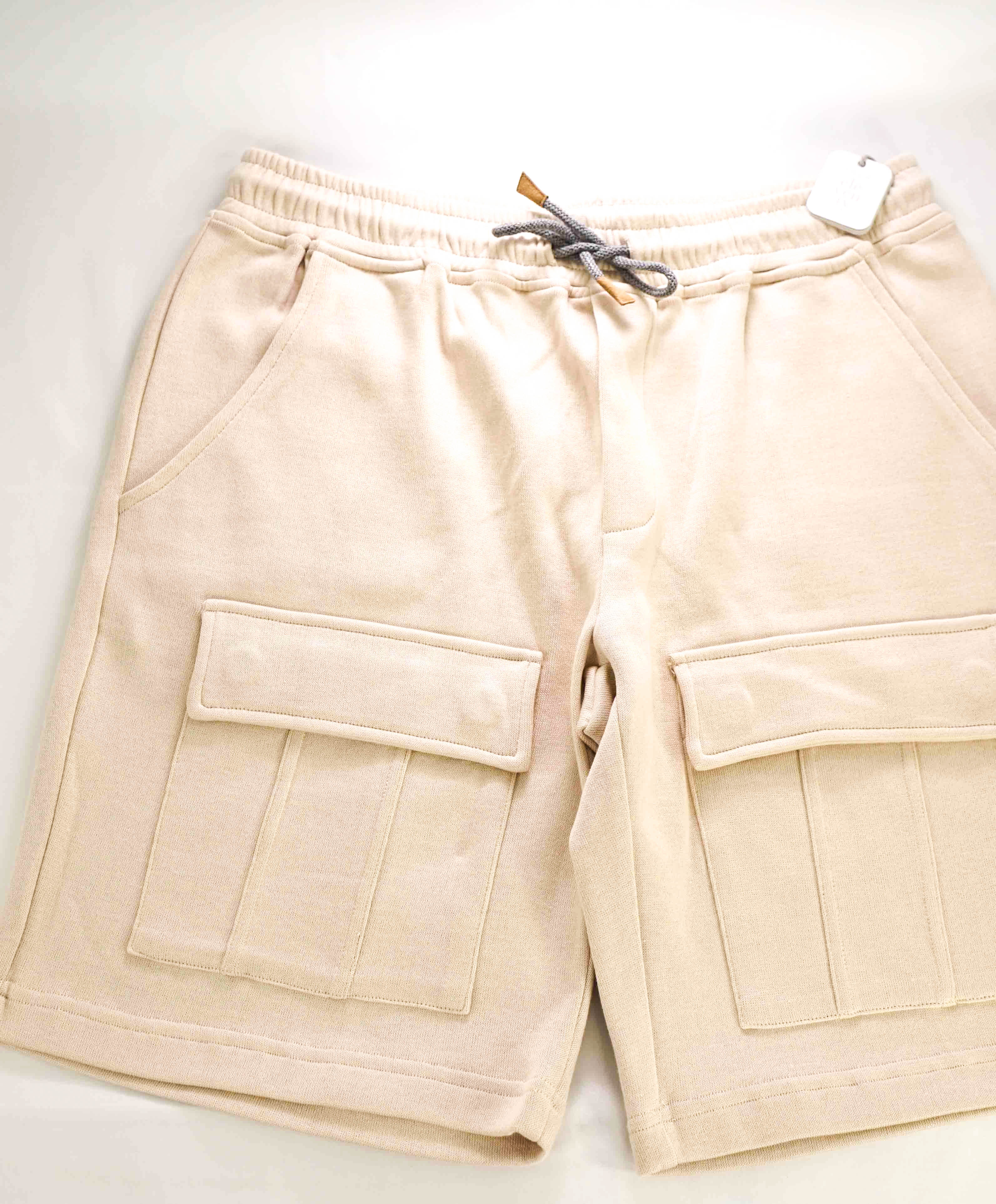 $695 ELEVENTY - Sweatshirt Style Beige Bermuda Cargo Shorts Pants  - M