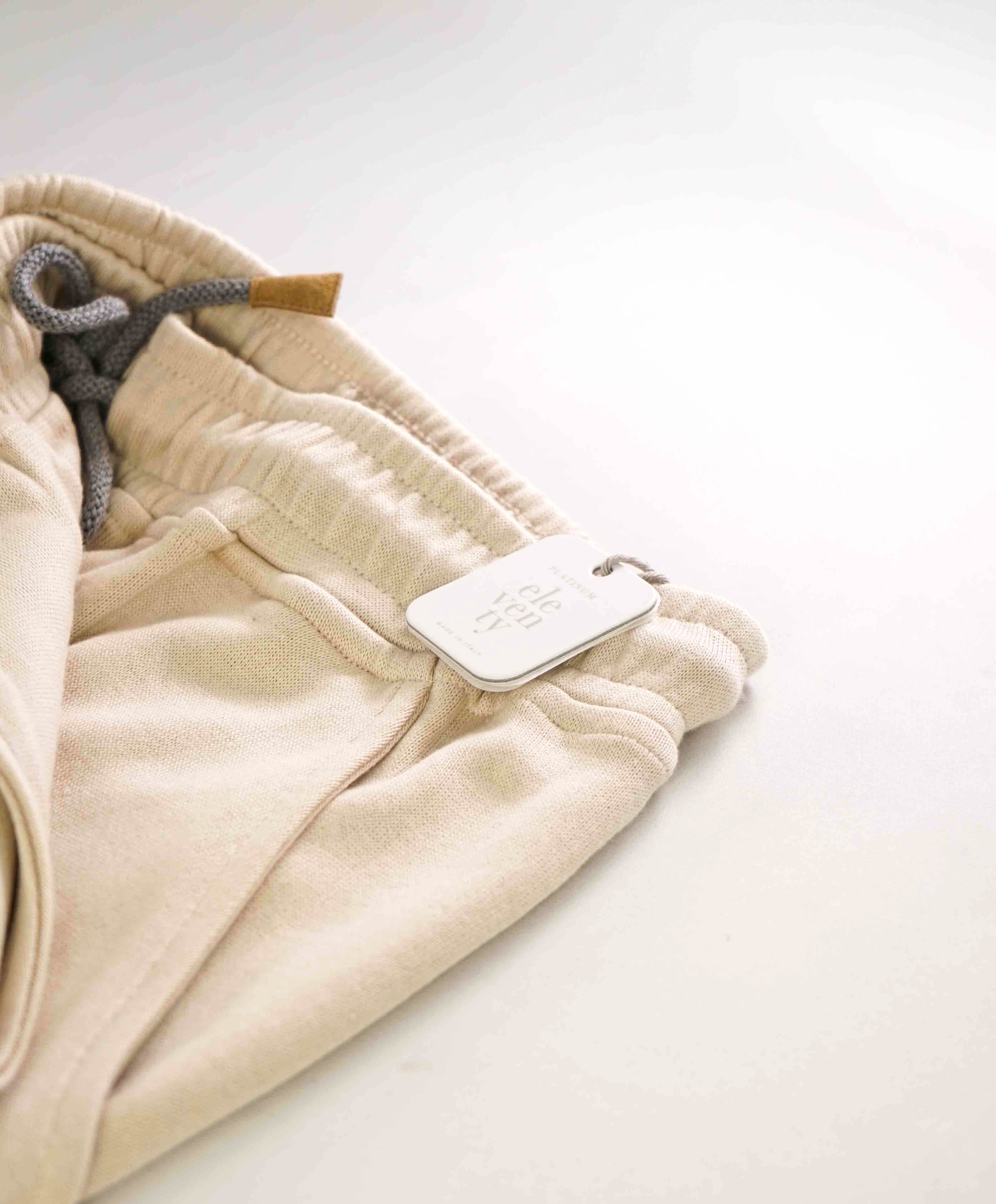 $695 ELEVENTY - Sweatshirt Style Beige Bermuda Cargo Shorts Pants  - M