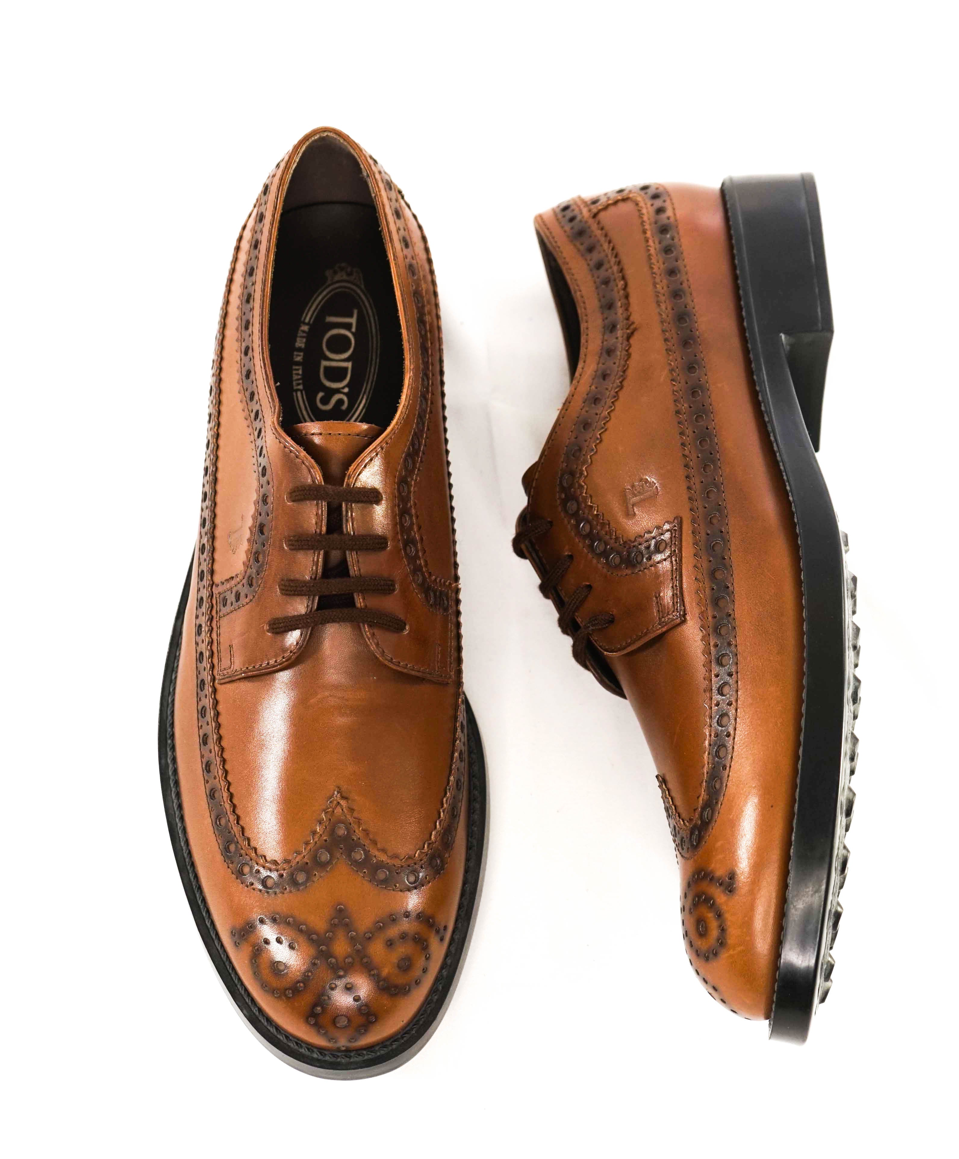 TOD’S - Brown Patina Classic Brogue Lace-Up Oxfords - 10.5 US (9.5 IT)