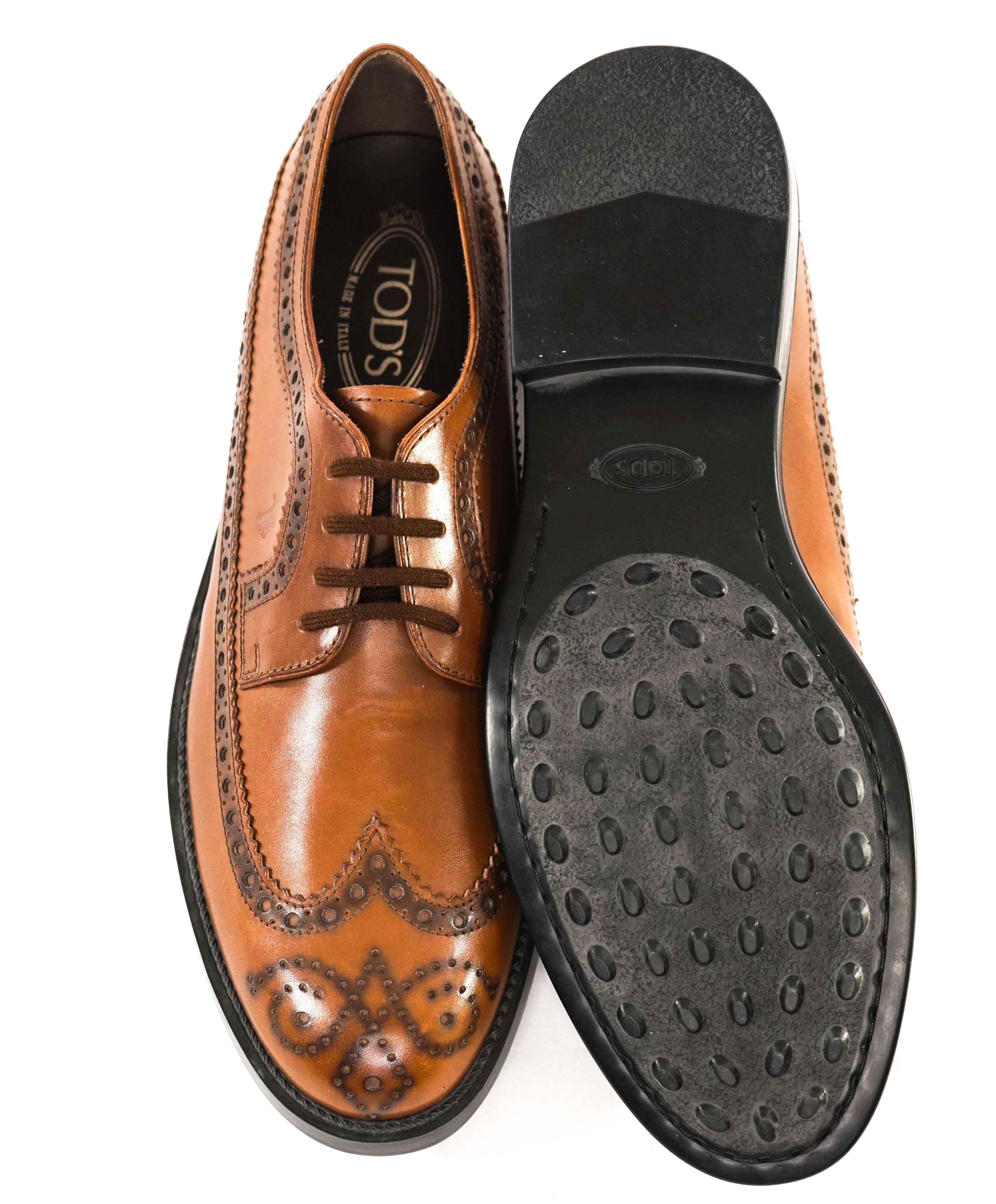 TOD’S - Brown Patina Classic Brogue Lace-Up Oxfords - 10.5 US (9.5 IT)