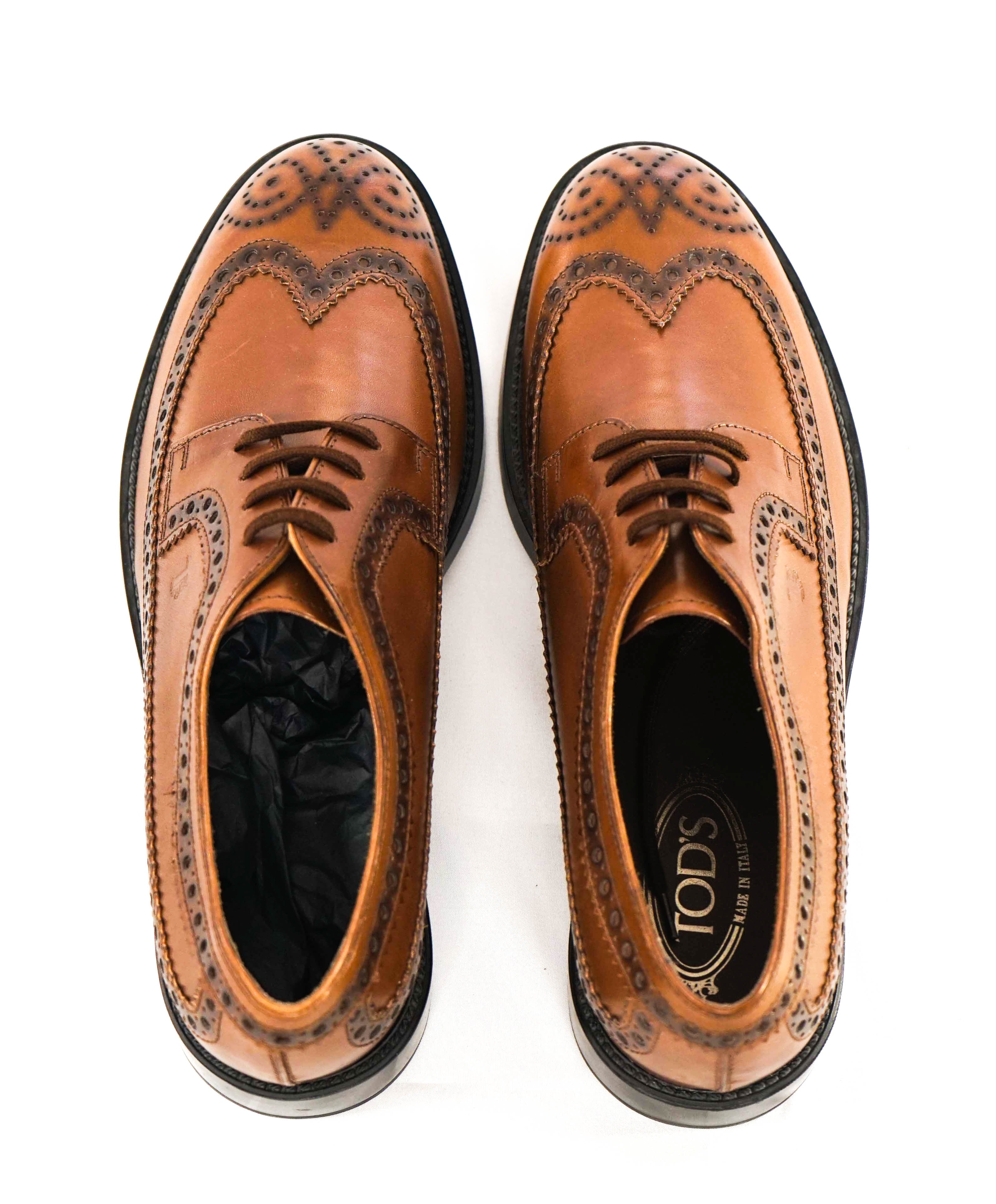 TOD’S - Brown Patina Classic Brogue Lace-Up Oxfords - 10.5 US (9.5 IT)