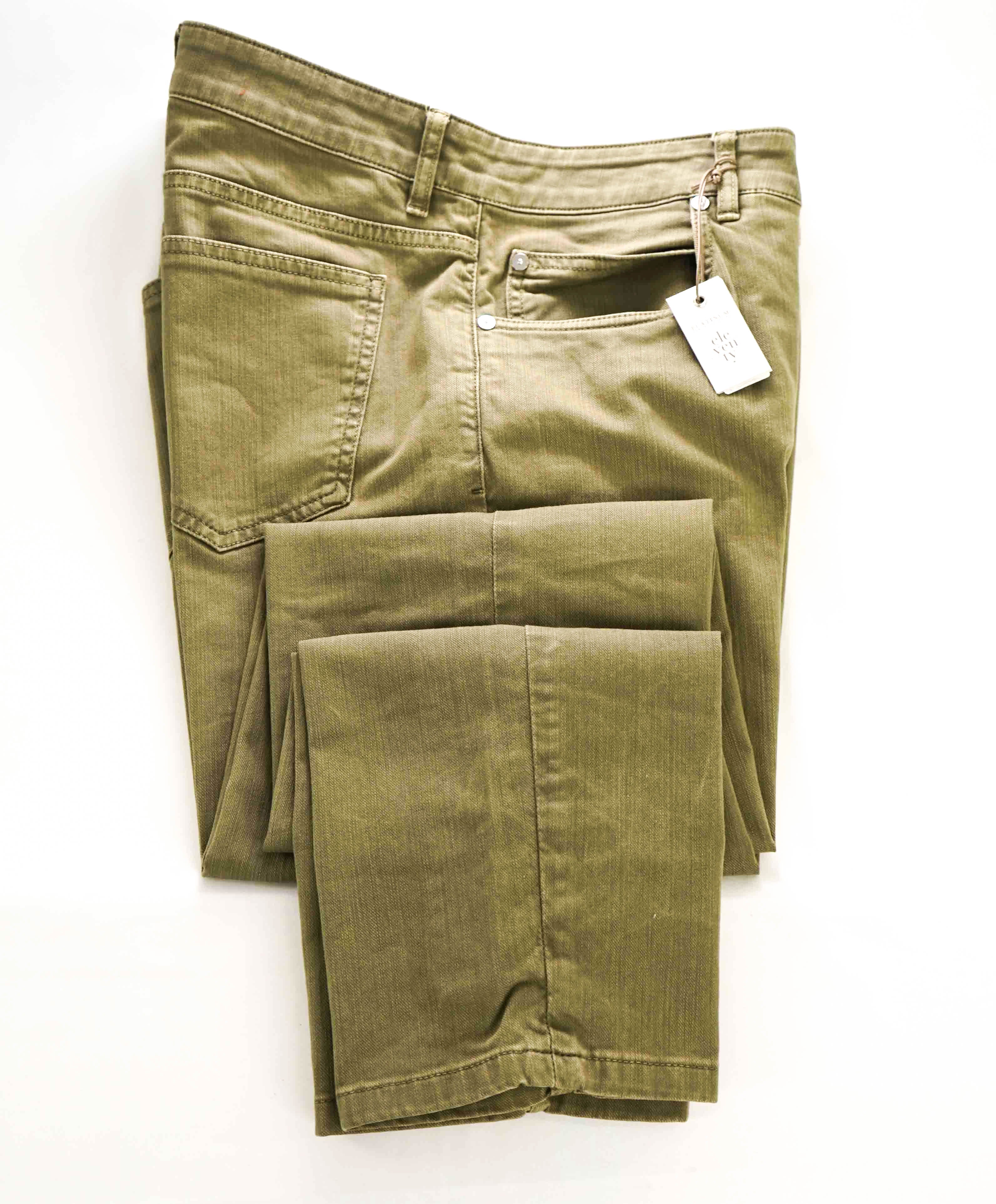 $575 ELEVENTY - GREEN Stretch Cotton Dress/Casual 5-Pocket Jeans Pants- 38W