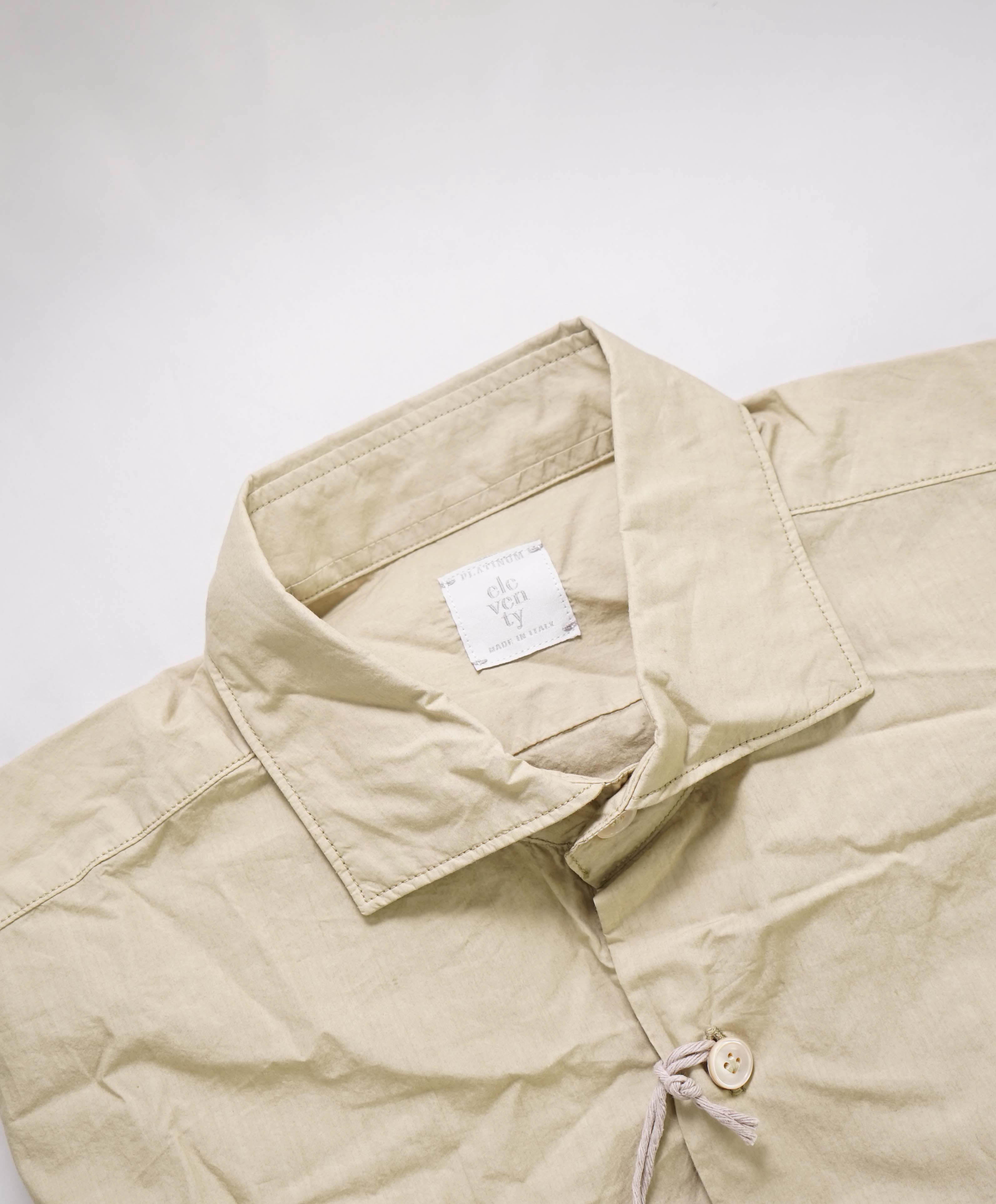 $395 ELEVENTY - *SPREAD COLLAR* Khaki Soft Dress Shirt - M