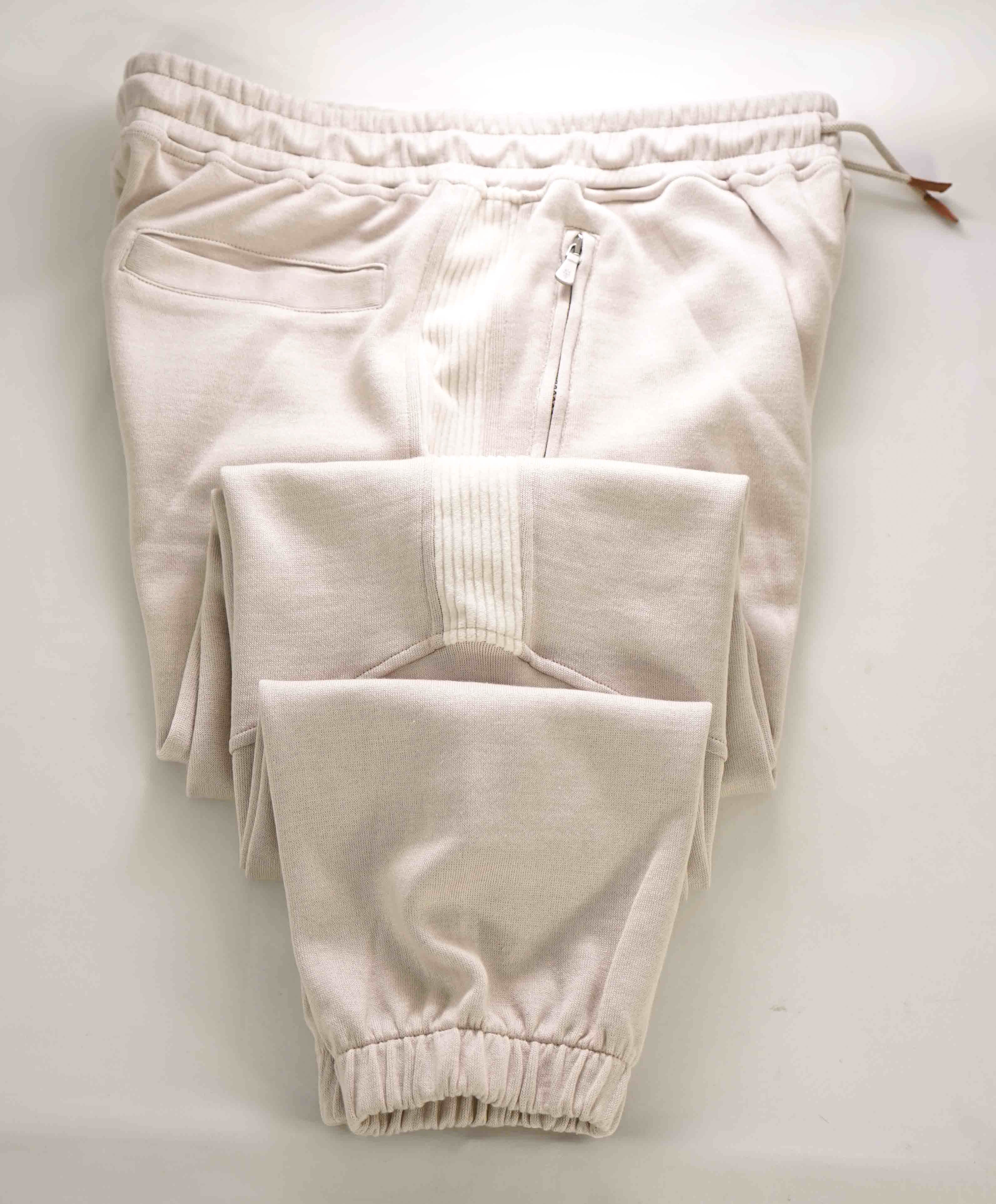 $795 ELEVENTY - Athleisure Cotton Neutral CORDUROY Sweatpants Suede Tabs - M