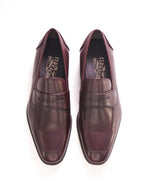 $850 SALVATORE FERRAGAMO - "Lionel" Burgundy Oxblood Penny Loafers - 7 EE