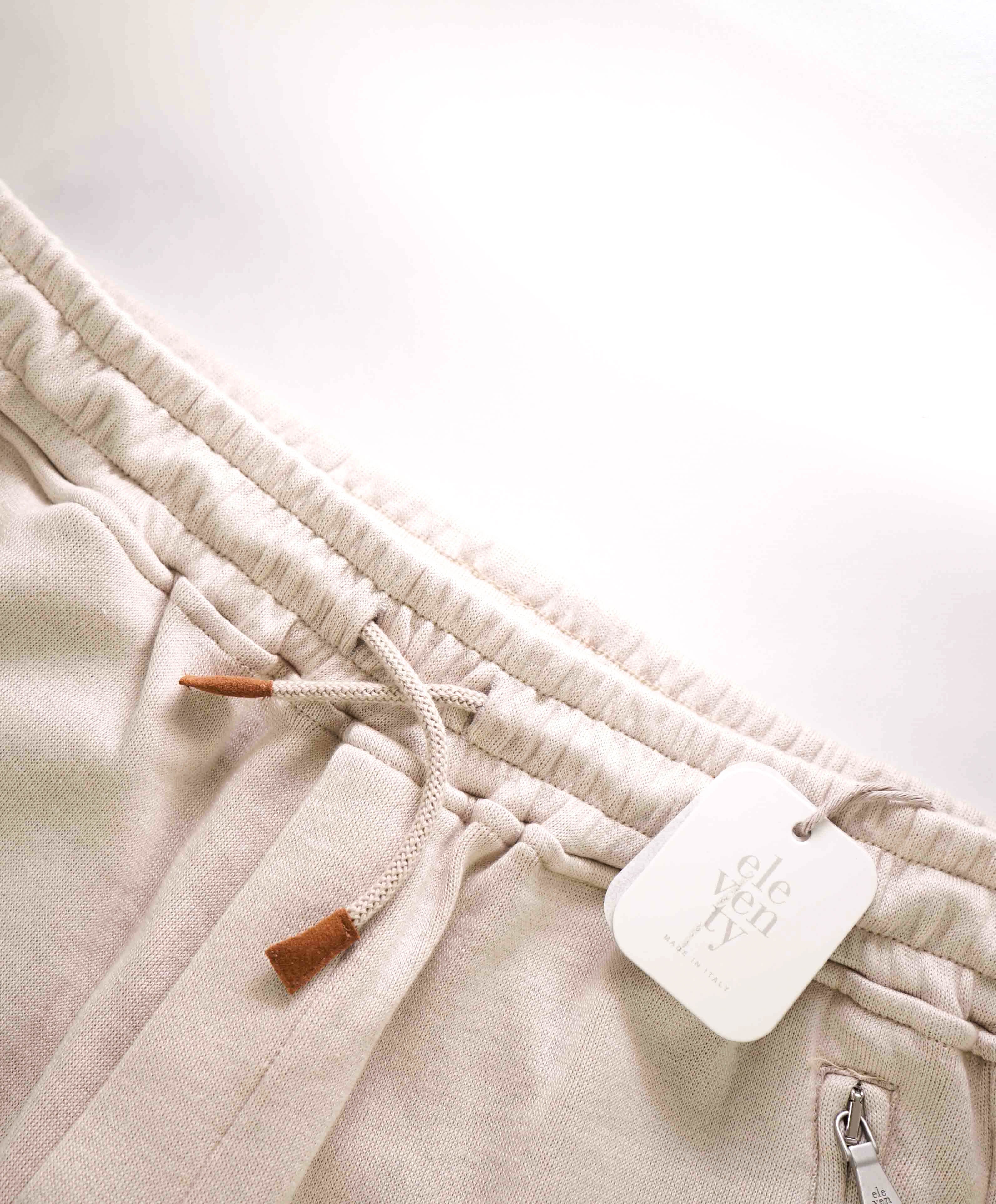 $795 ELEVENTY - Athleisure Cotton Neutral CORDUROY Sweatpants Suede Tabs - M