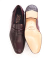 $850 SALVATORE FERRAGAMO - "Lionel" Burgundy Oxblood Penny Loafers - 7 EE