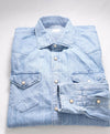 $445 ELEVENTY - *SNAP FRONT* Solid DENIM Shirt - M