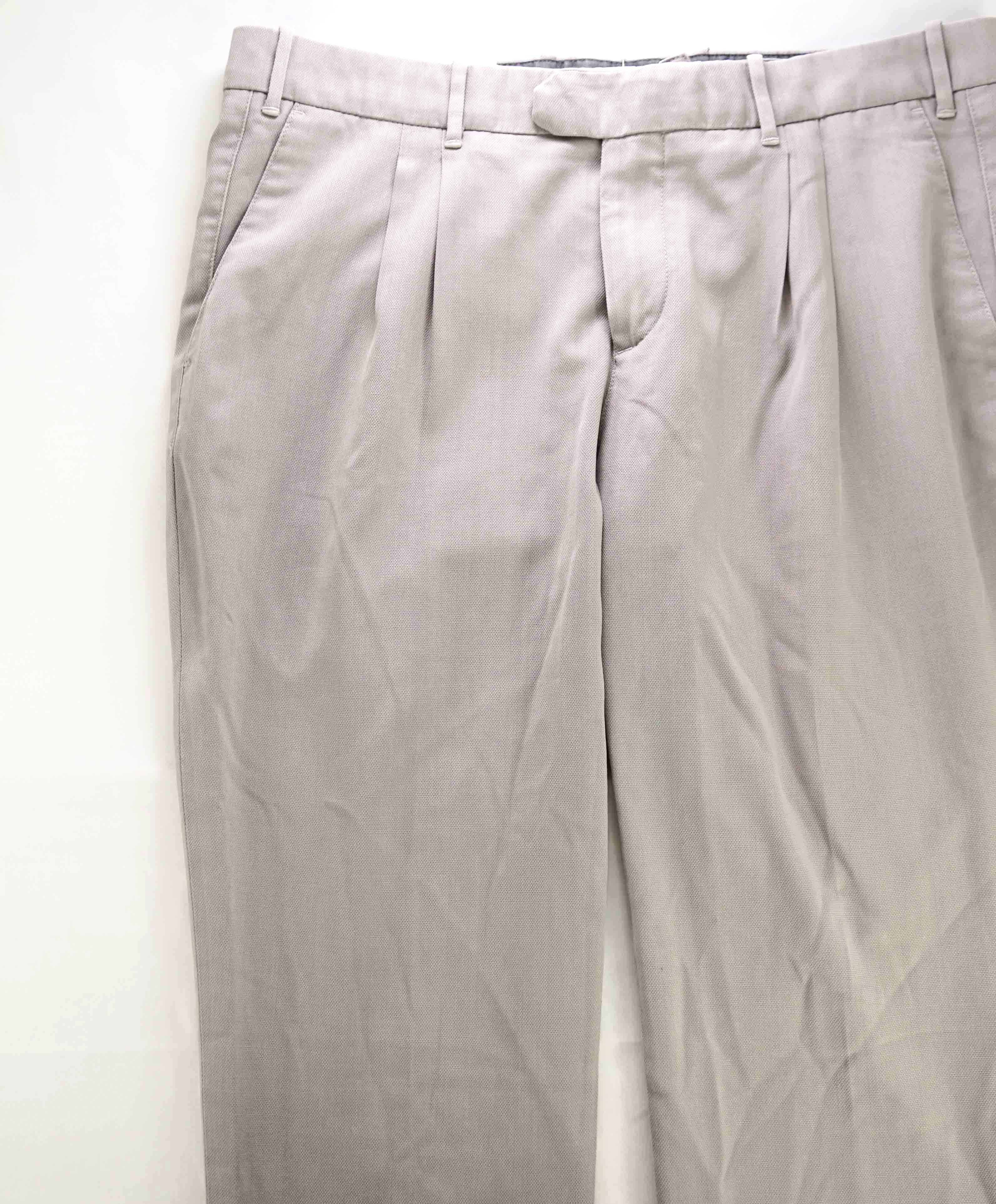 $495 ELEVENTY - PURE LINEN Gray Jacquard Micro Dart Slim Dress Pants- 36W