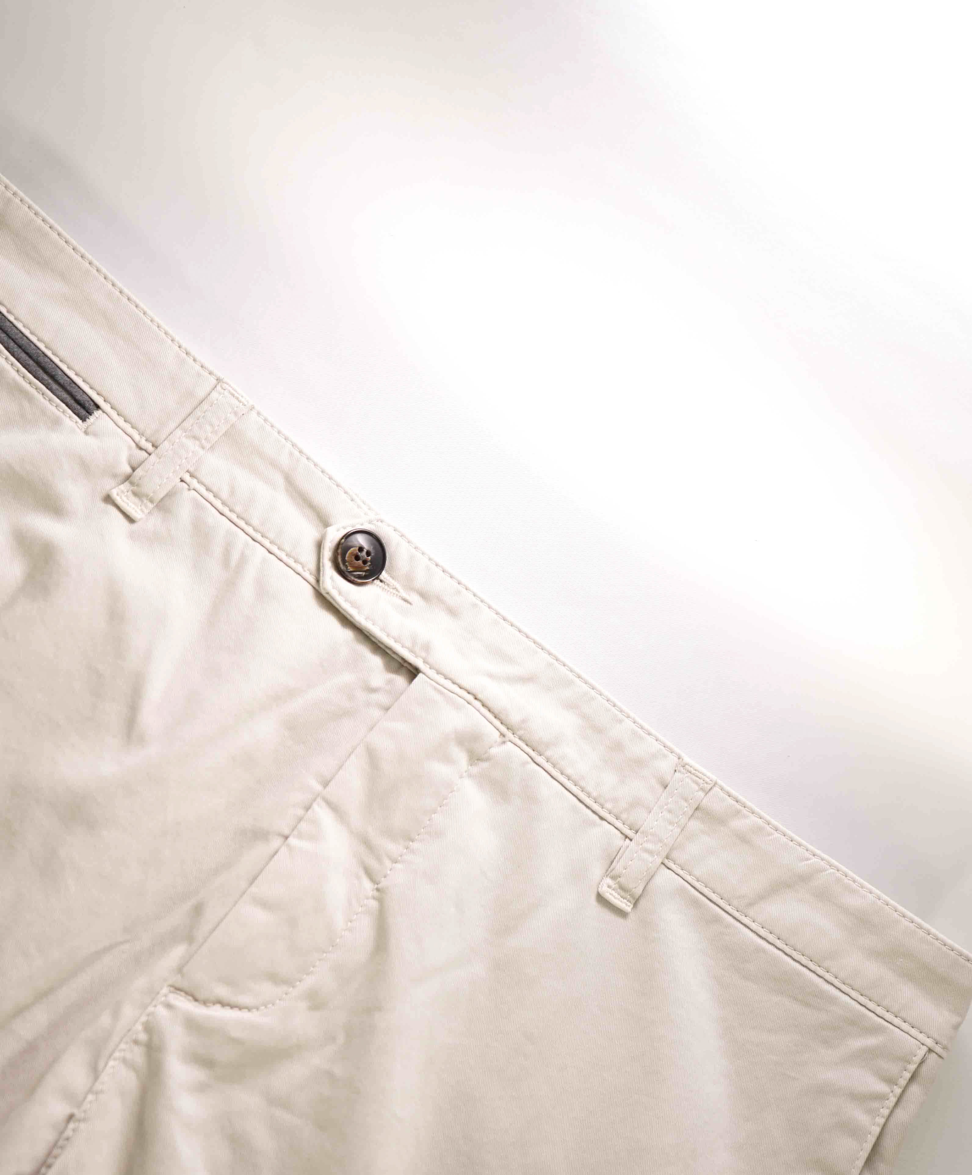 $295 ELEVENTY - Contrast Piping Neutral Beige Cotton Chino Pants - 34W