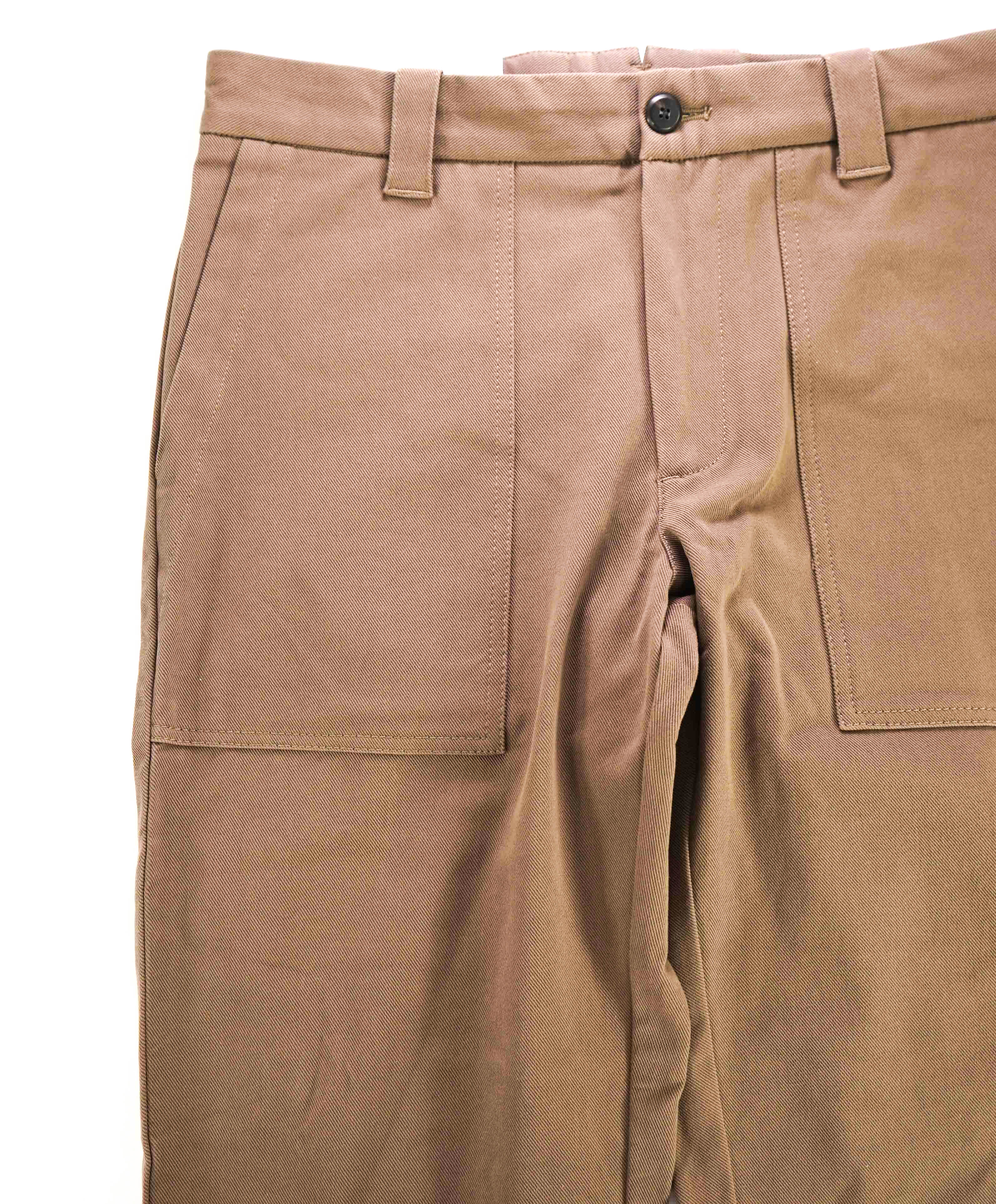 $695 ELEVENTY - Coco Brown Cotton/Elastane Patch Pocket Chino Pants - 33W