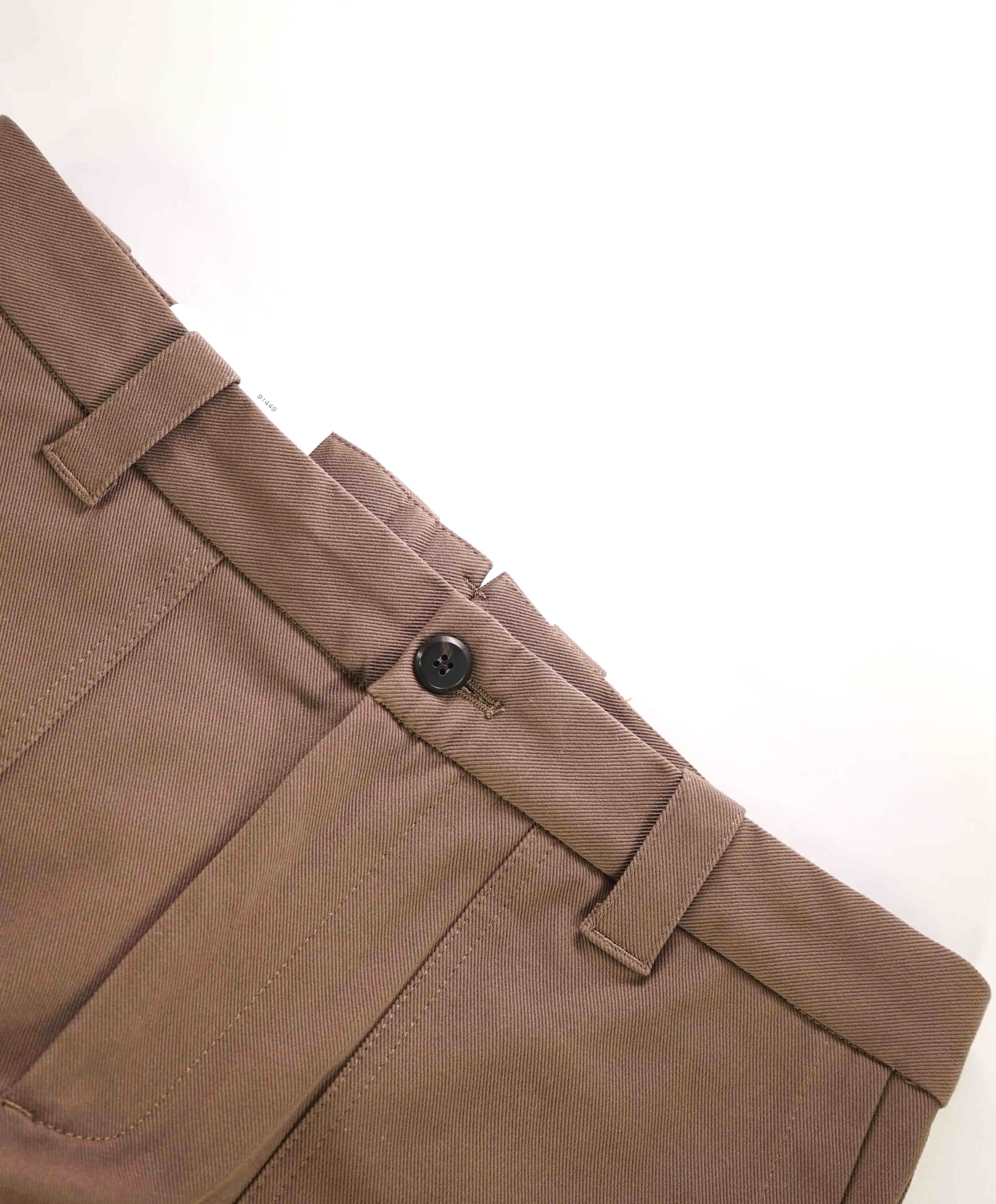 $695 ELEVENTY - Coco Brown Cotton/Elastane Patch Pocket Chino Pants - 33W