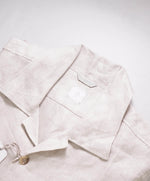 $595 ELEVENTY PLATINUM - Pure LINEN Neutral Herringbone Shirt Jacket Coat - M