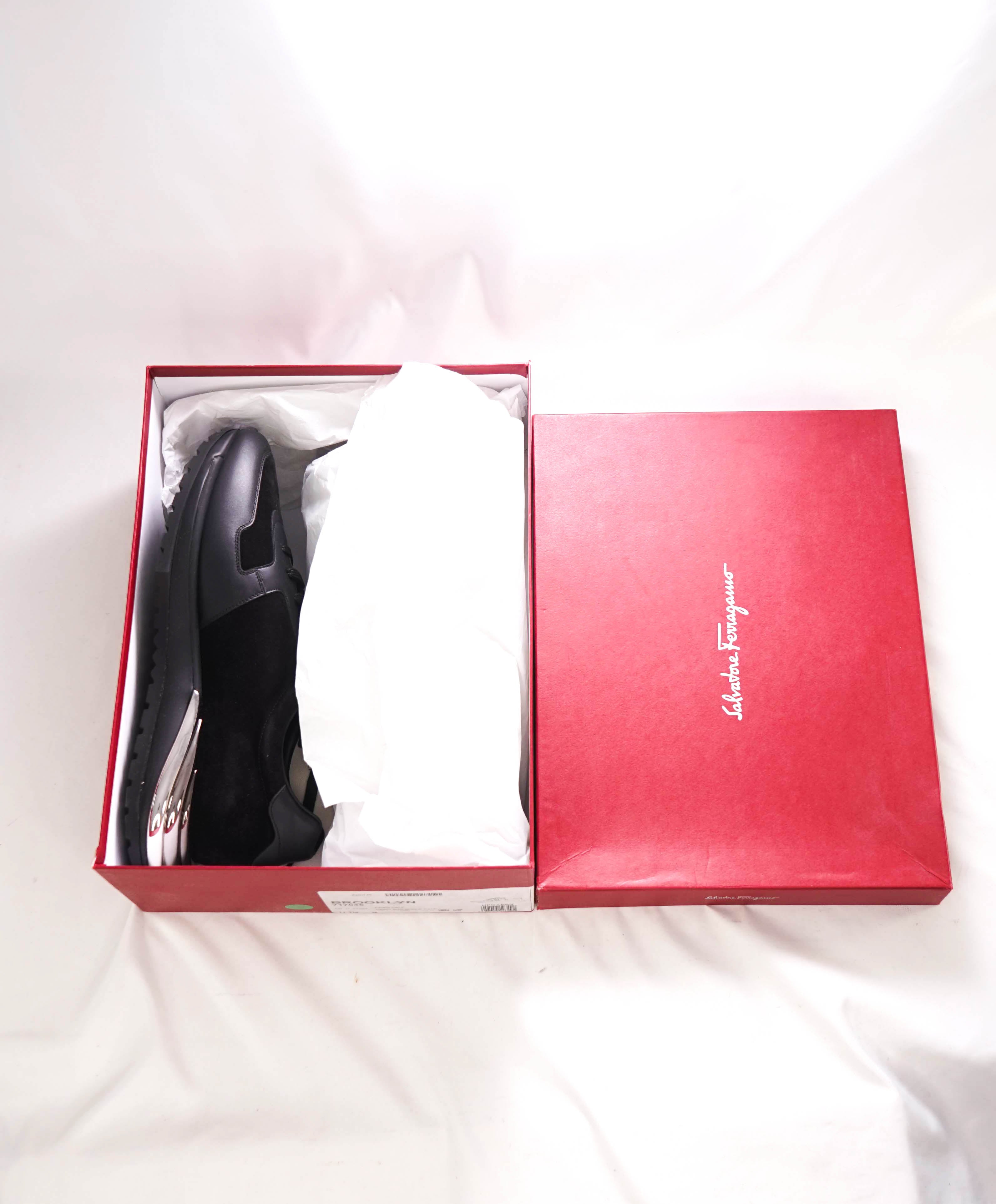 SALVATORE FERRAGAMO - BROOKLYN *GANCINI* Black Sneaker - 11.5 US