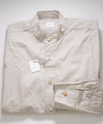 $495 ELEVENTY - *BAND COLLAR* MOP Button Sage Soft Dress Shirt - M