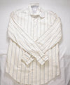 $495 ELEVENTY - *Spread Collar* Gray/Ivory Alt Stripe Dress Shirt - M