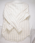 $495 ELEVENTY - *Spread Collar* Gray/Ivory Alt Stripe Dress Shirt - M