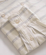 $495 ELEVENTY - *Spread Collar* Gray/Ivory Alt Stripe Dress Shirt - M