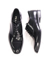 $980 PRADA - Leather Cap Toe Spazzolato Oxfords W Logo Inset Heel - 7US