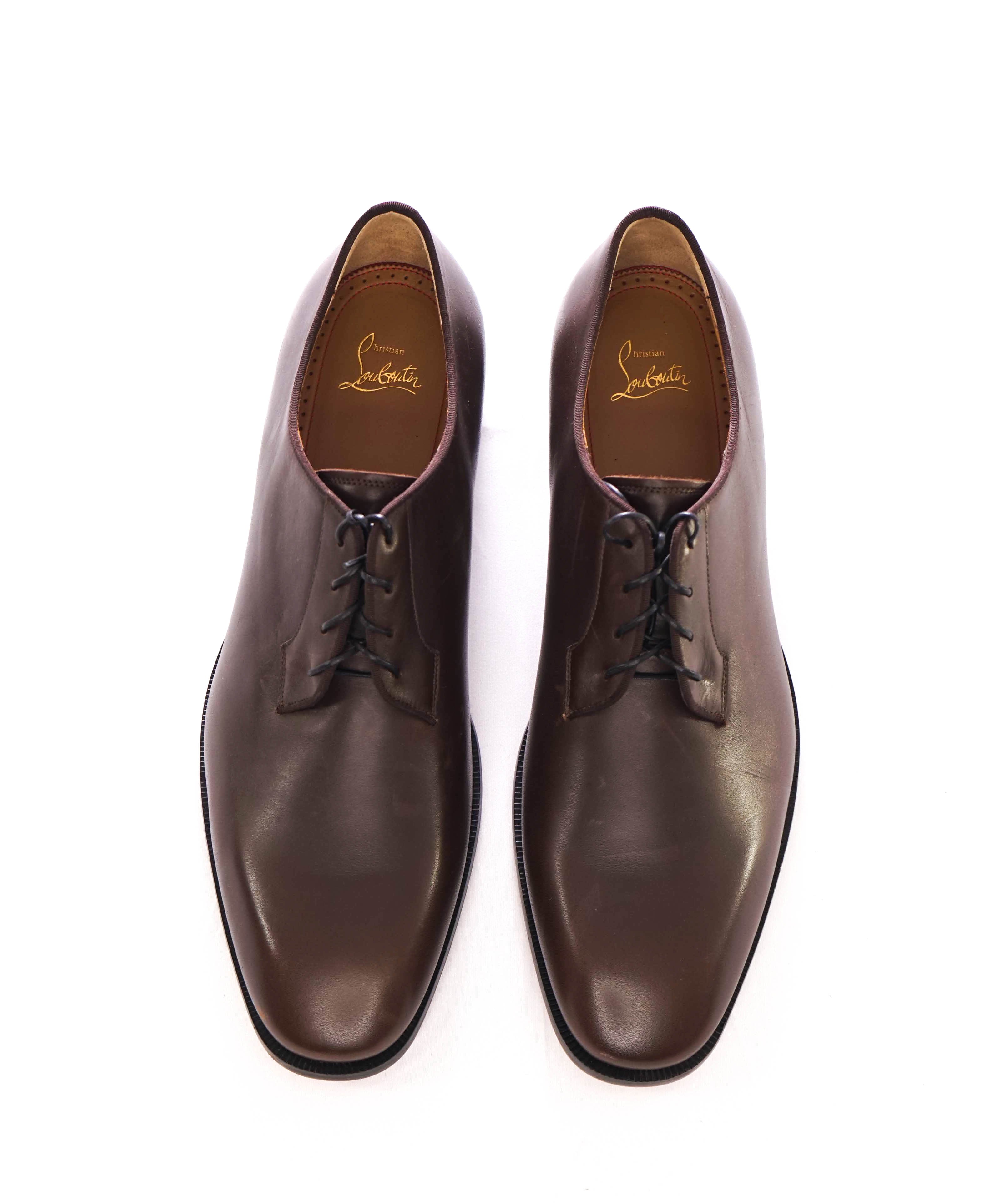 $1,250 CHRISTIAN LOUBOUTIN - Brown Iconic Lace-Up Oxfords - 13 US (46EU)