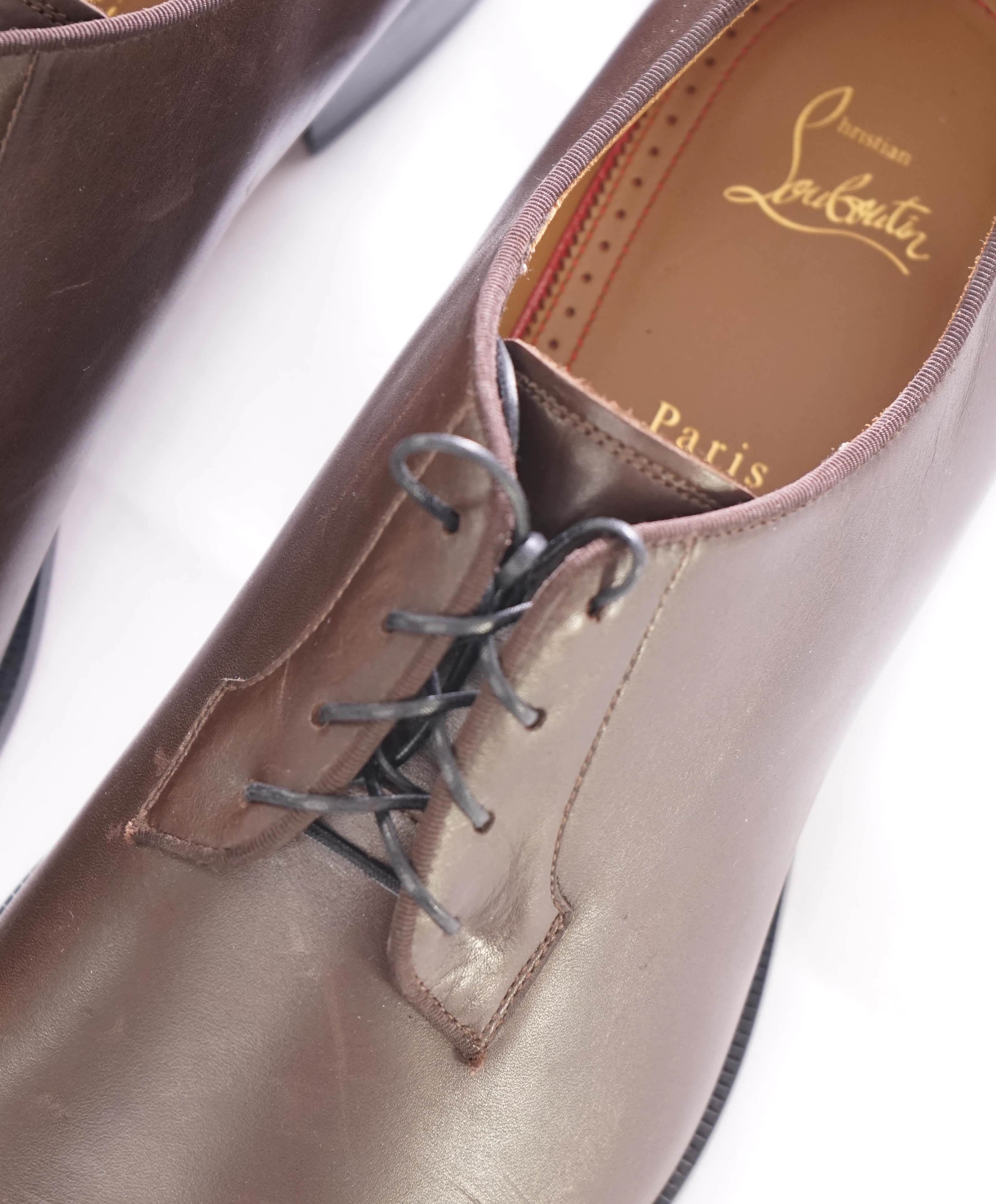 $1,250 CHRISTIAN LOUBOUTIN - Brown Iconic Lace-Up Oxfords - 13 US (46EU)