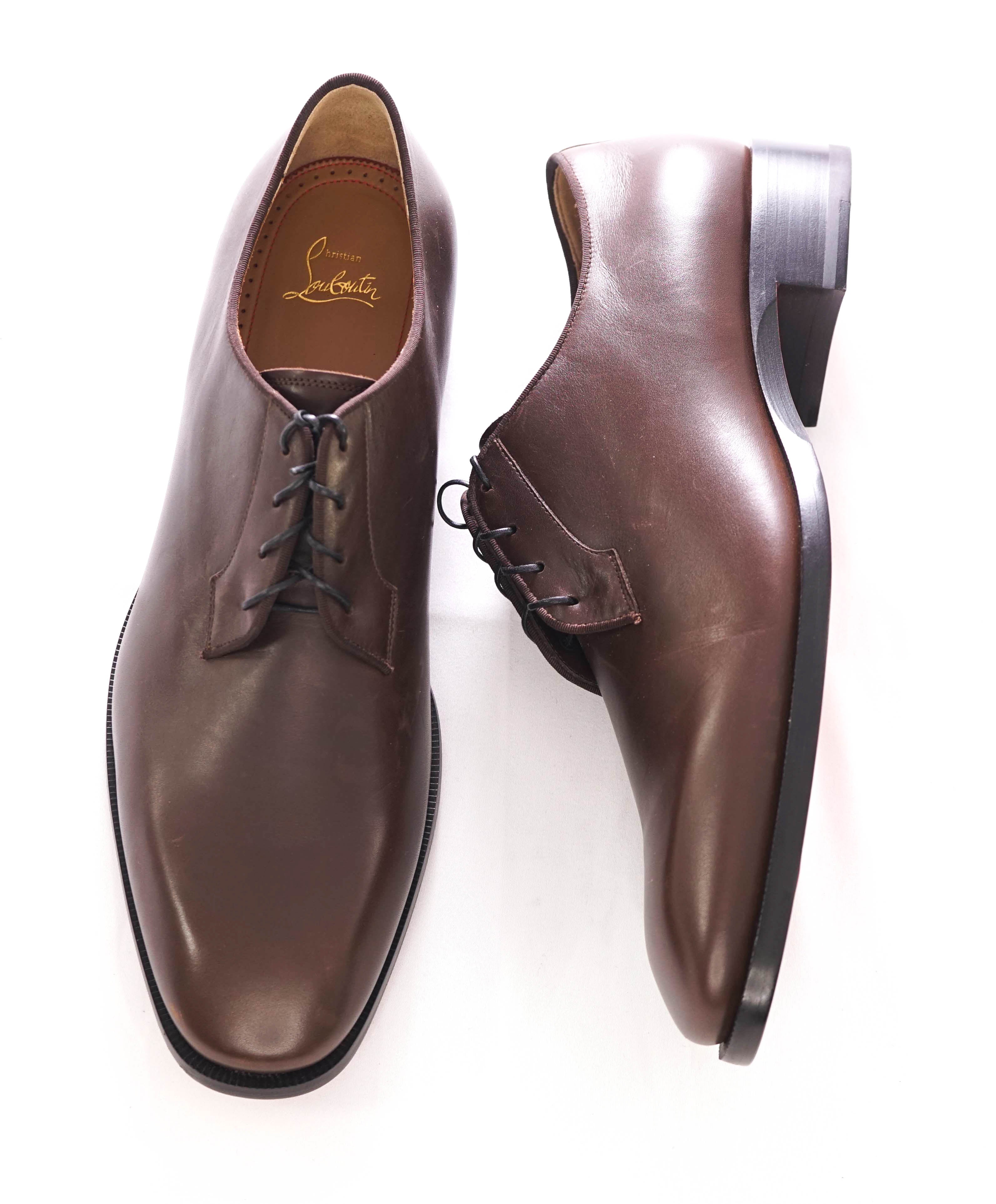 $1,250 CHRISTIAN LOUBOUTIN - Brown Iconic Lace-Up Oxfords - 13 US (46EU)