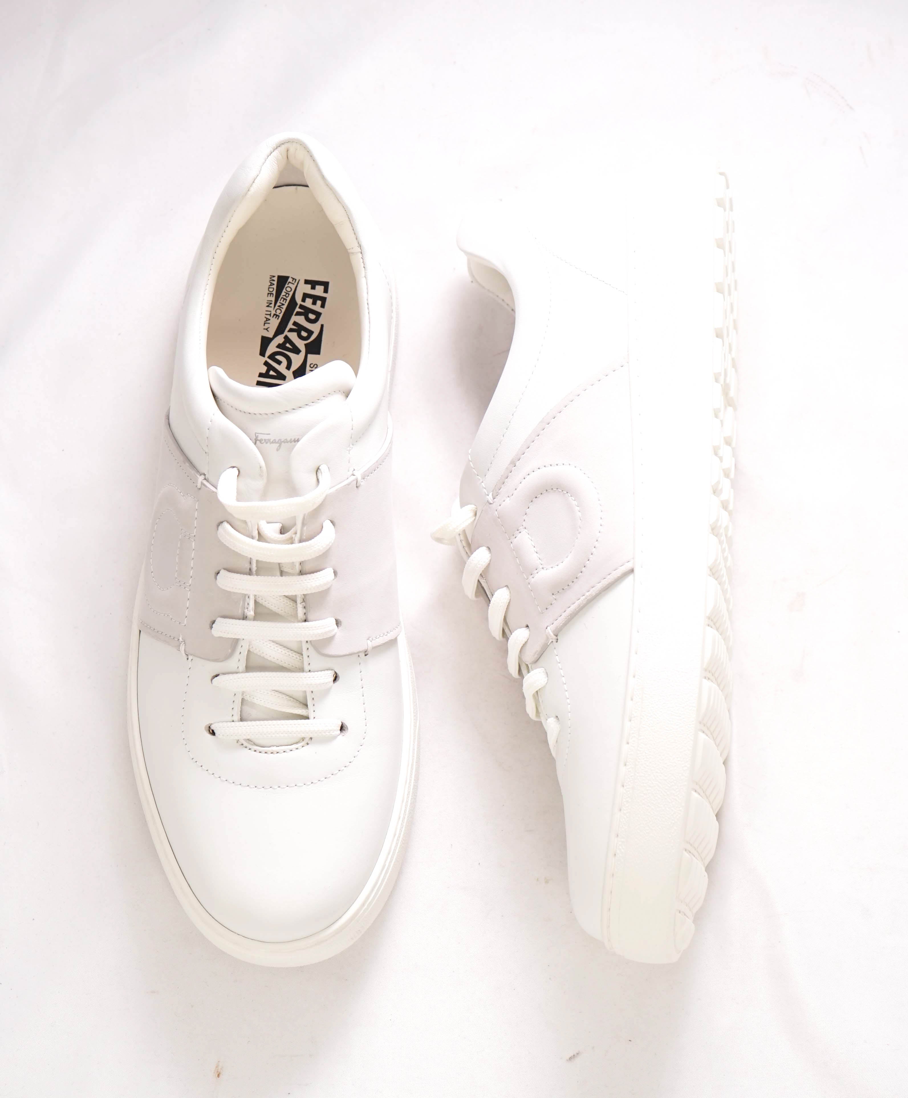 $750 SALVATORE FERRAGAMO - *CULT* White Gancini Sneaker - 8.5M US