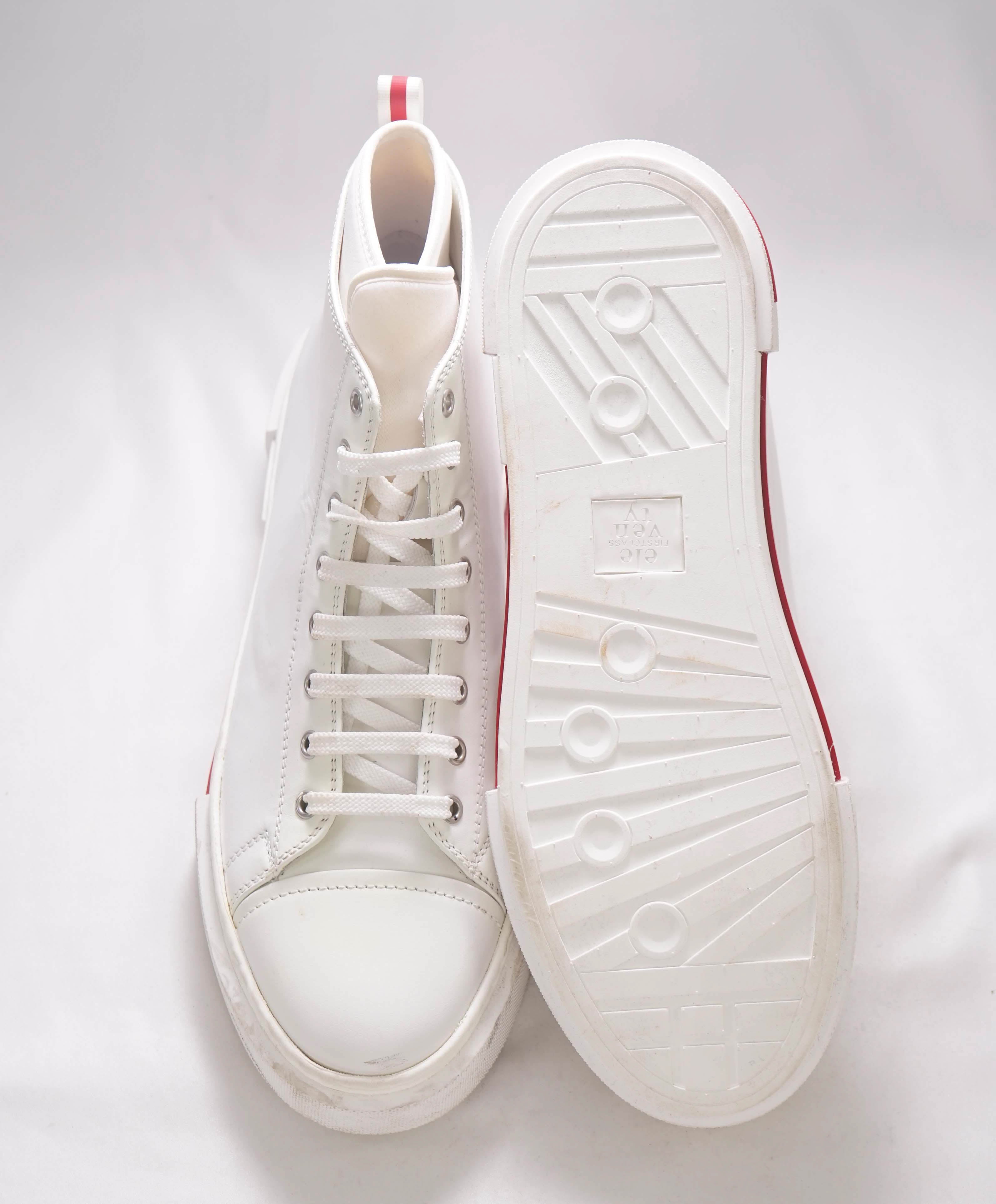 $695 ELEVENTY - Hight Top White Chunky Leather Sneaker - 11 US (44EU)