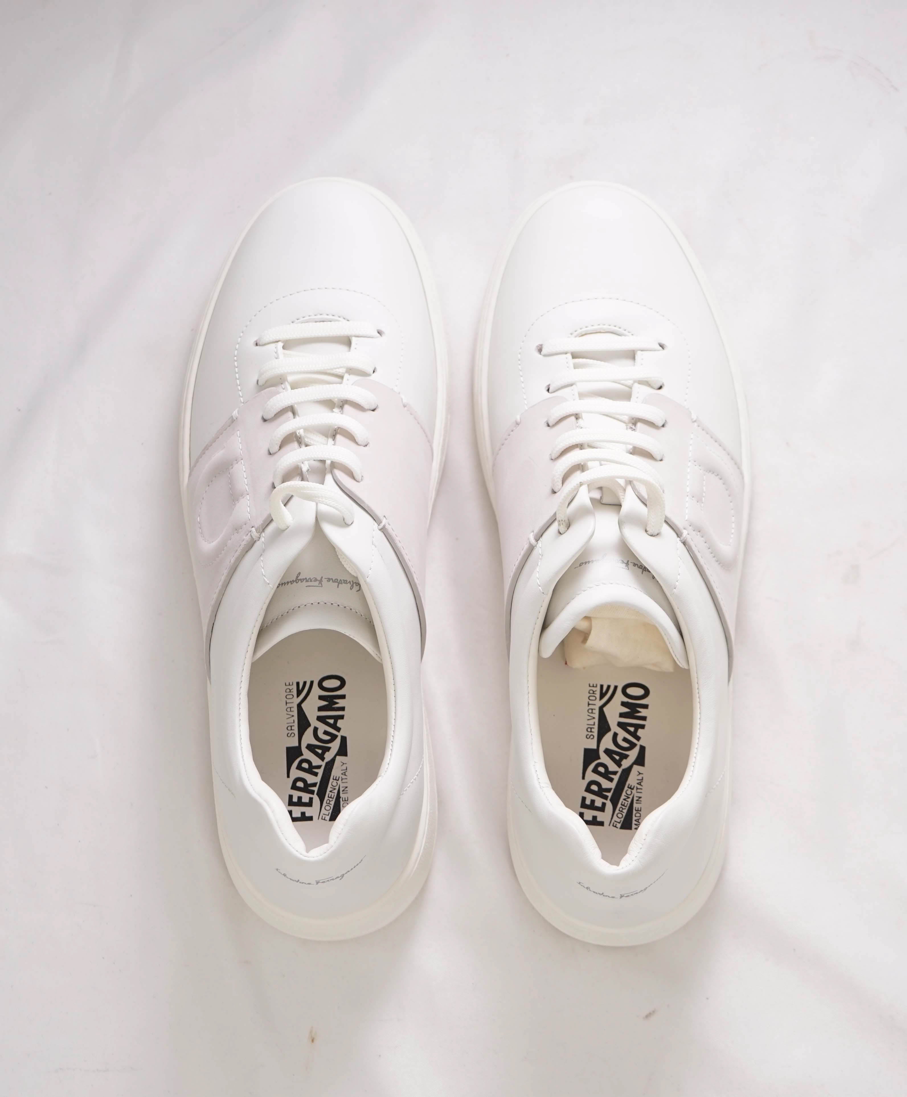 $750 SALVATORE FERRAGAMO - *CULT* White Gancini Sneaker - 8.5M US