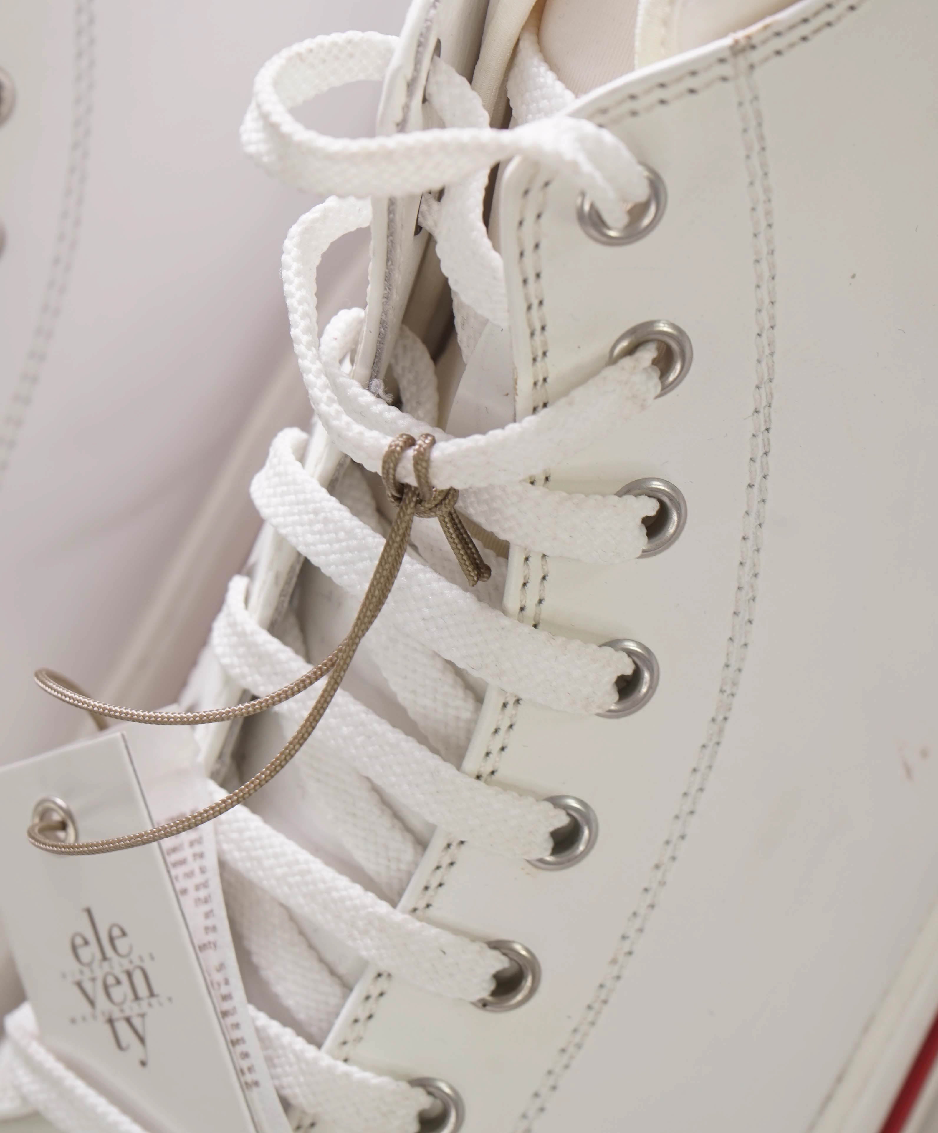 $695 ELEVENTY - Hight Top White Chunky Leather Sneaker - 11 US (44EU)