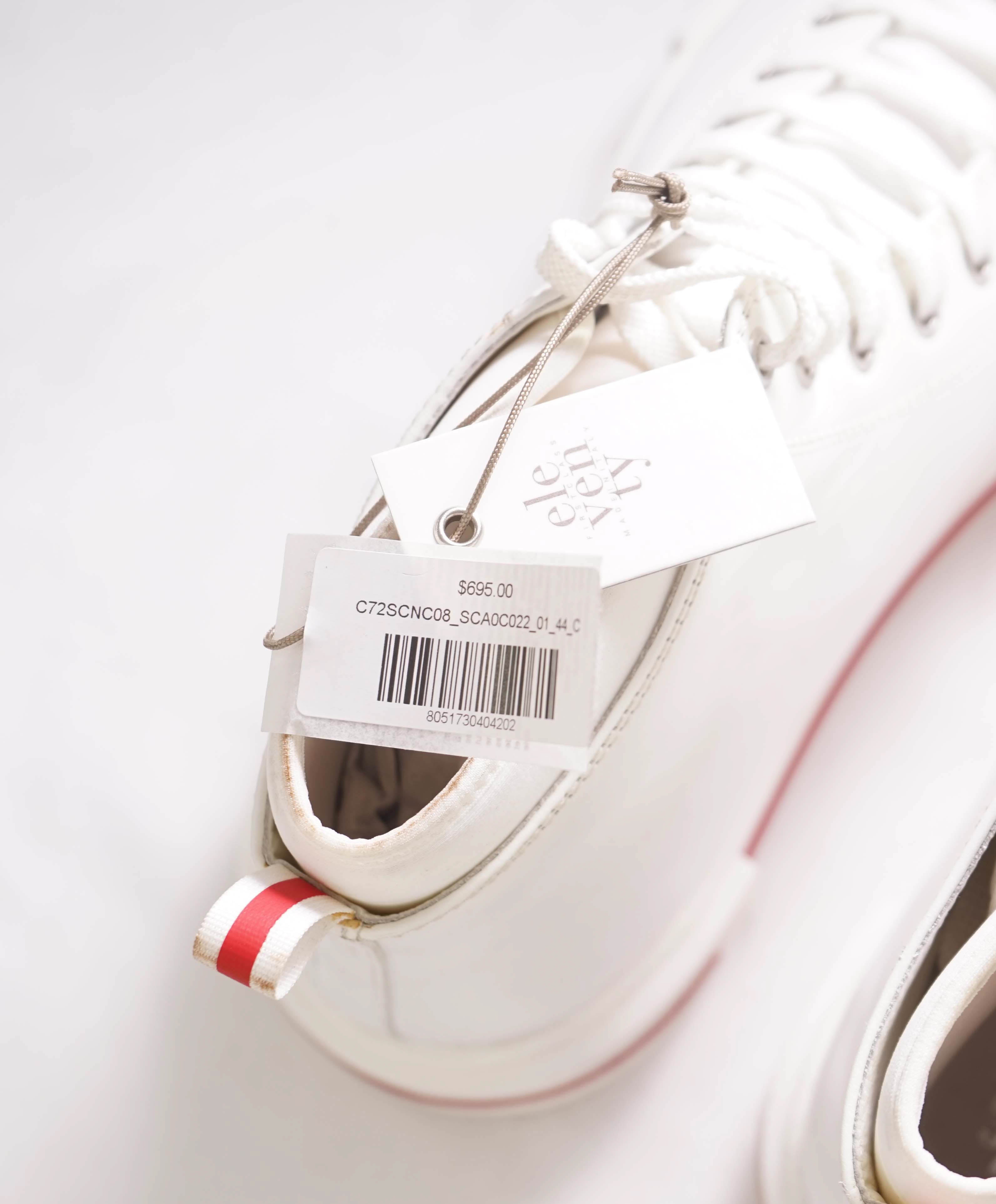 $695 ELEVENTY - Hight Top White Chunky Leather Sneaker - 11 US (44EU)