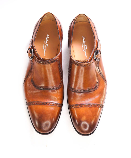 $1,595 SALVATORE FERRAGAMO - "TRAMEZZA" SPECIAL EDITION Single Monk - 10.5 EE