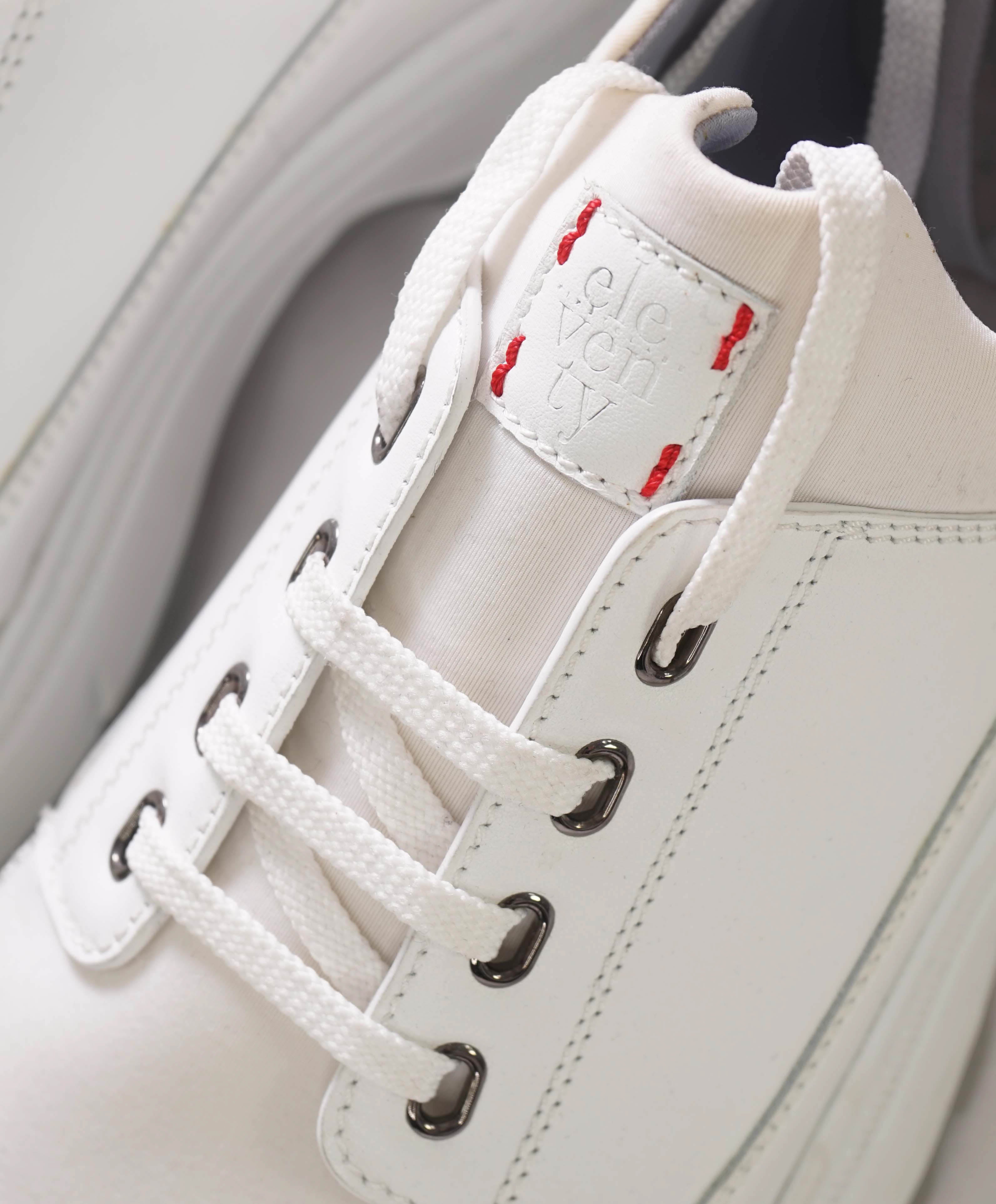 $695 ELEVENTY - White Chunky Leather Lace-Up Sneaker - 11 US (44EU)