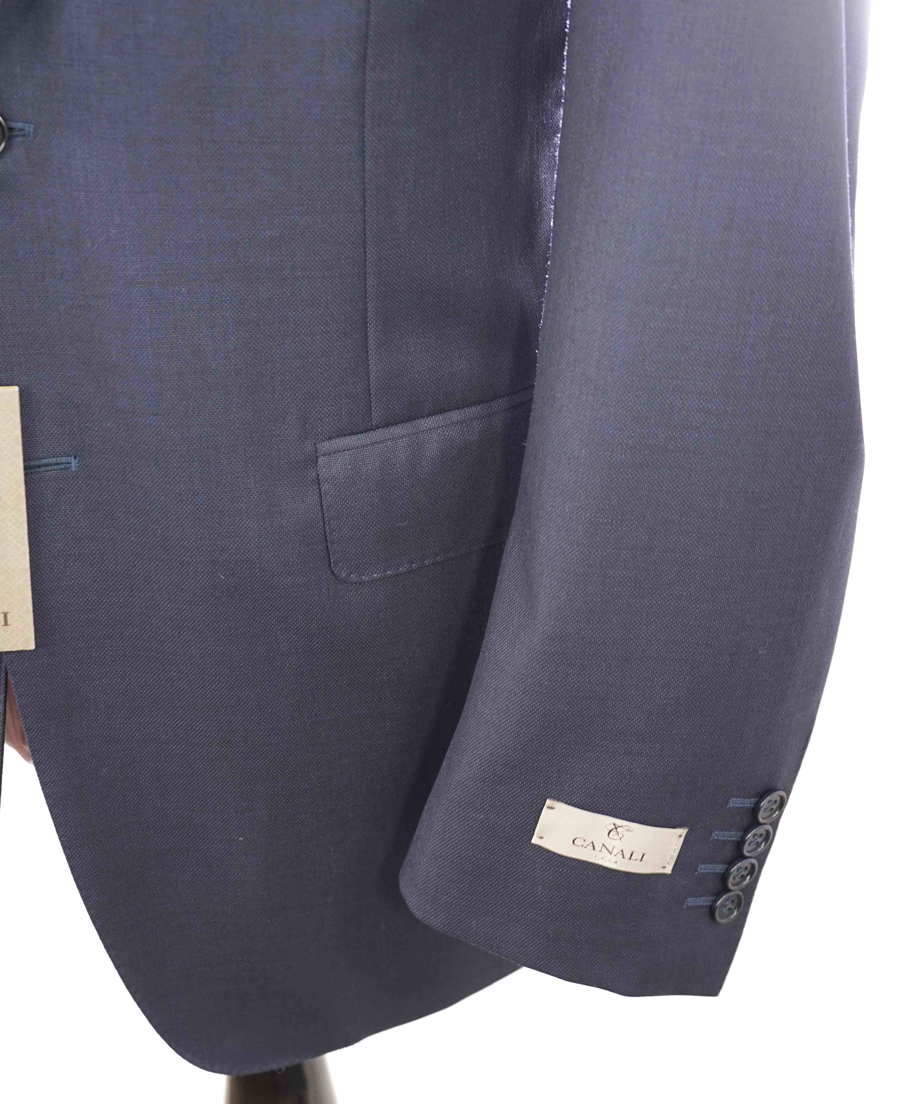 $1,895 CANALI - "TRAVEL WATER RESISTANT" Blue Textured Wool Blazer - 46R