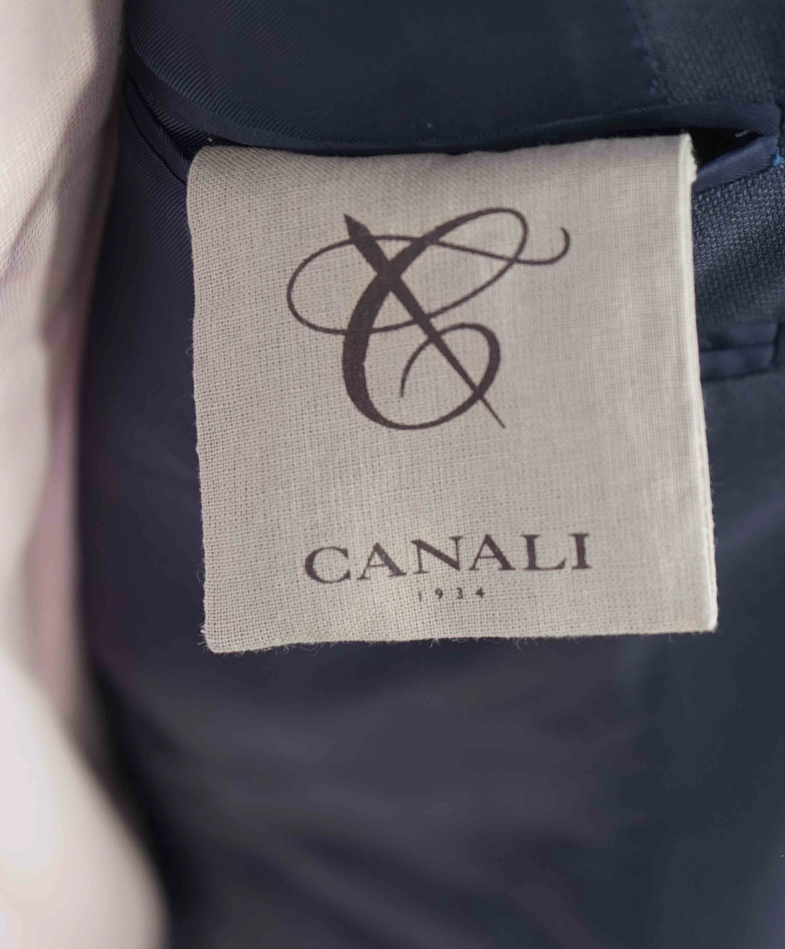 $1,895 CANALI - "TRAVEL WATER RESISTANT" Blue Textured Wool Blazer - 46R