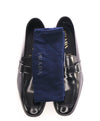 $950 PRADA - Black Spazzolato Leather Logo Bit Loafers - 10.5US (9.5 Prada)