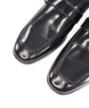 $950 PRADA - Black Spazzolato Leather Logo Bit Loafers - 10.5US (9.5 Prada)