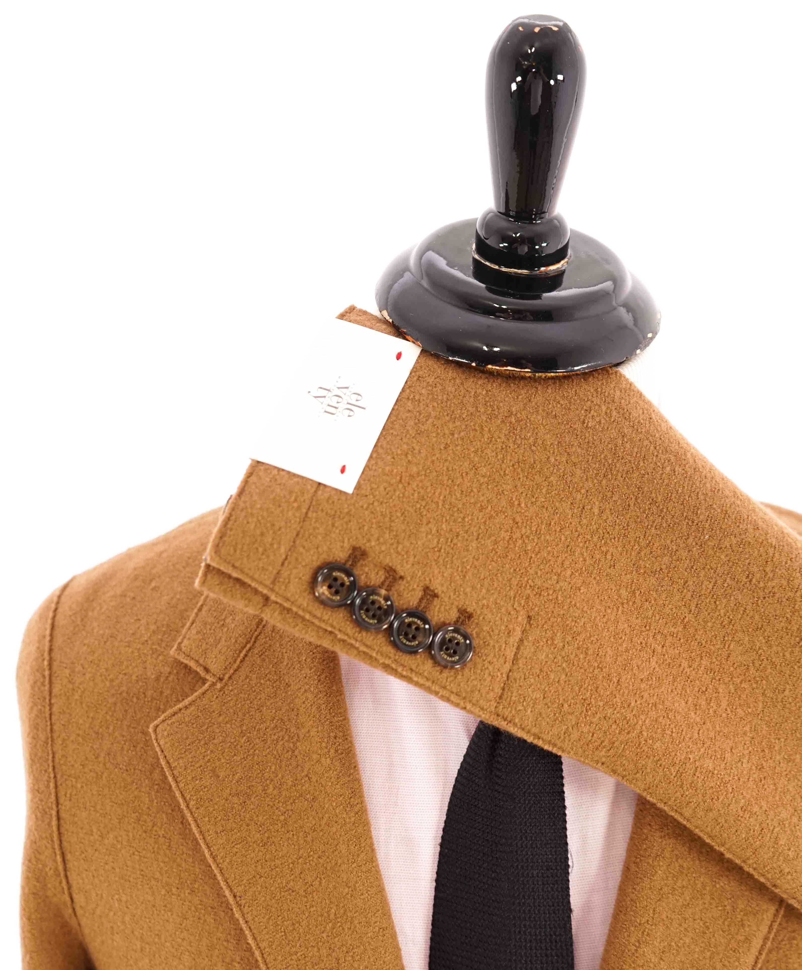 $1,045 ELEVENTY - CAMEL Unlined Notch Lapel / Mandarin Jacket Blazer - 44 (54EU)