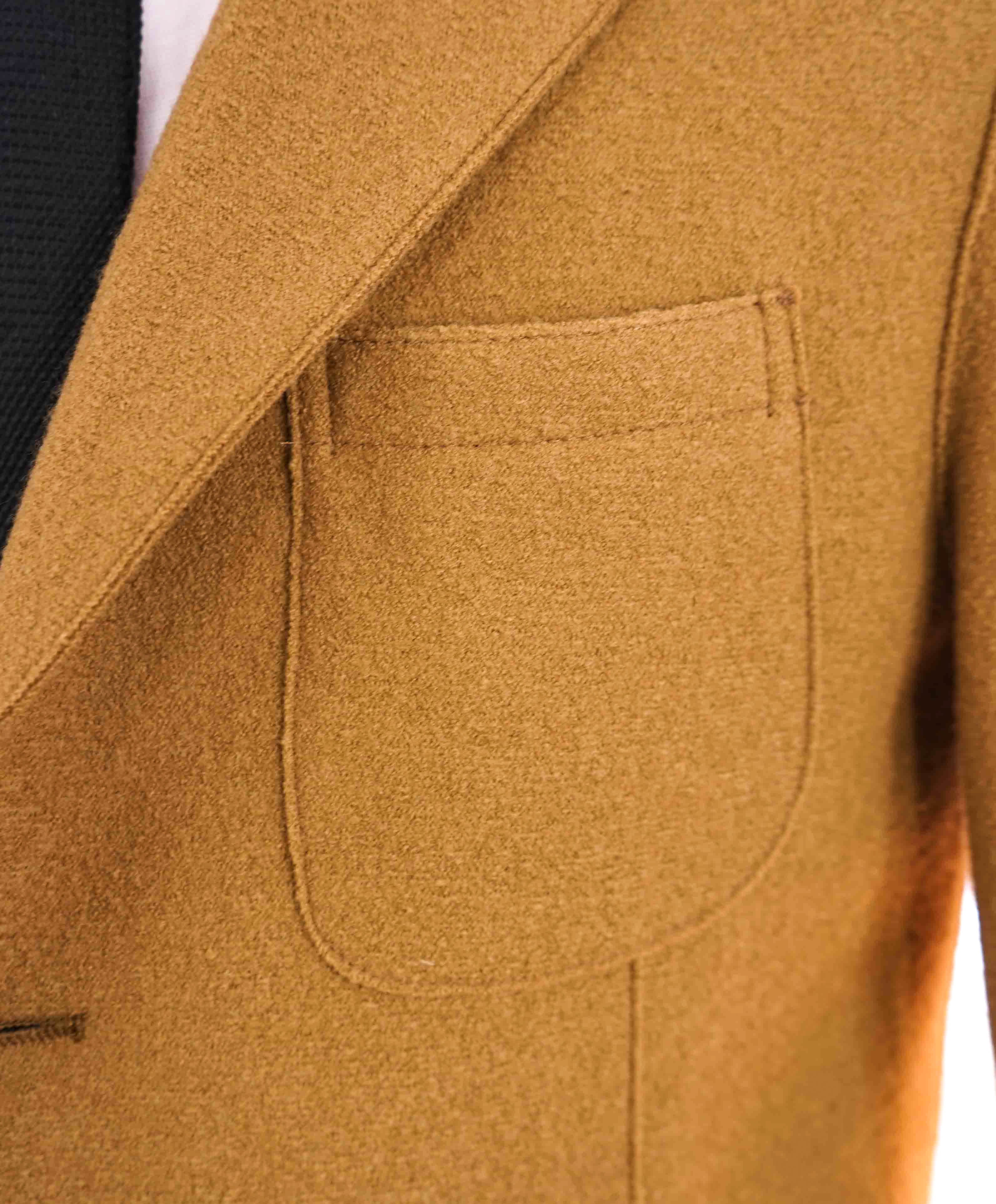 $1,045 ELEVENTY - CAMEL Unlined Notch Lapel / Mandarin Jacket Blazer - 46 (56EU)