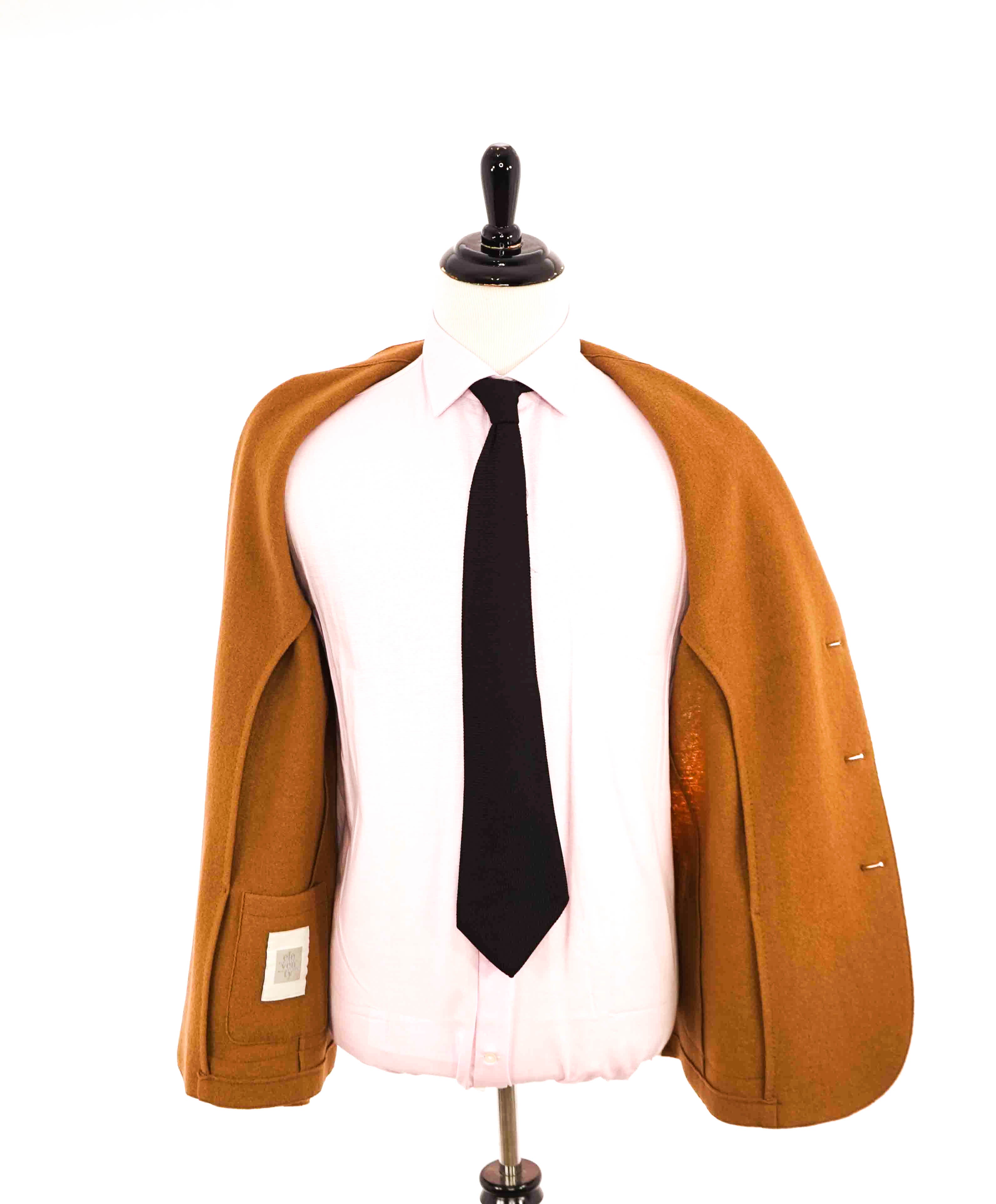 $1,045 ELEVENTY - CAMEL Unlined Notch Lapel / Mandarin Jacket Blazer - 46 (56EU)