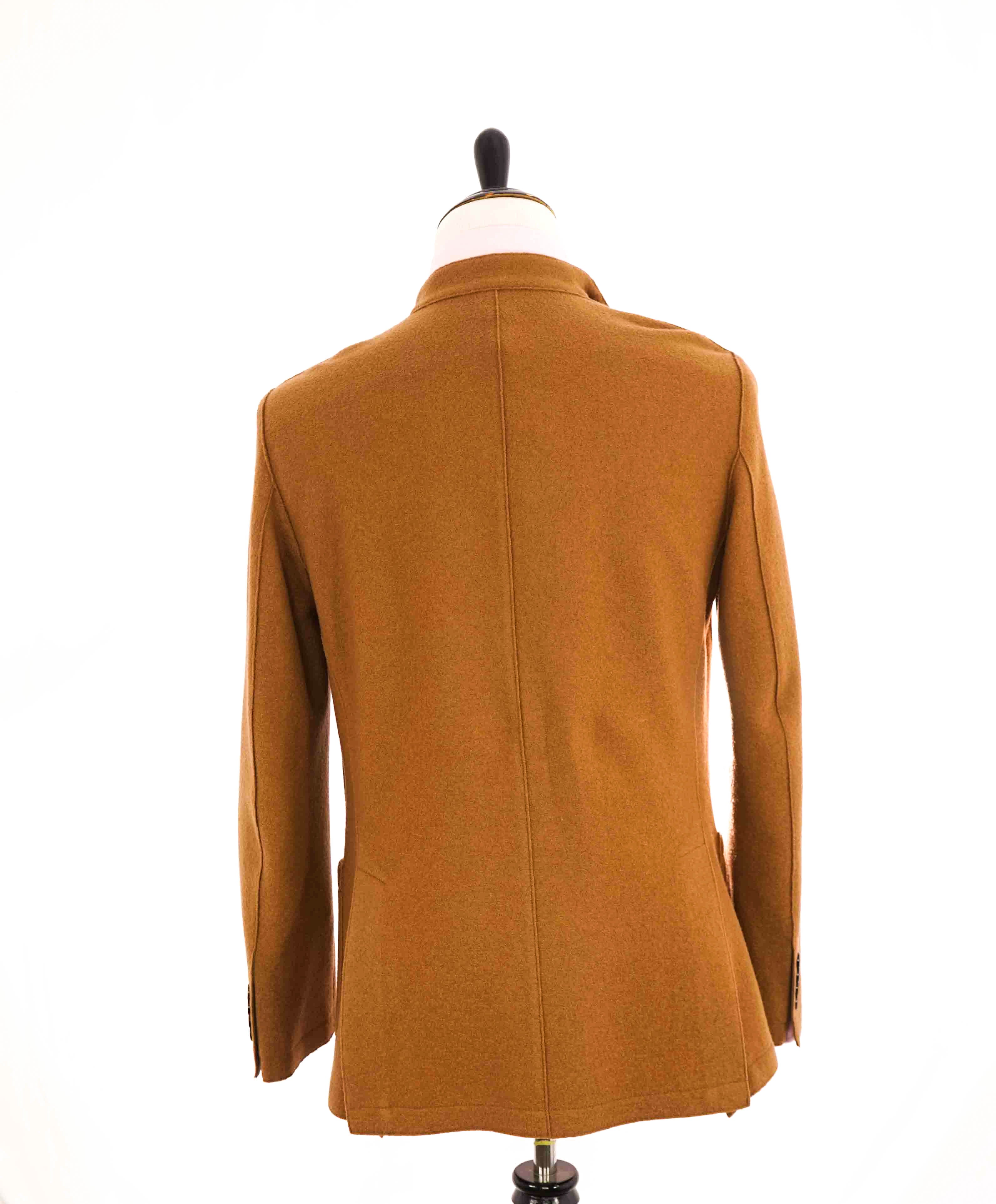 $1,045 ELEVENTY - CAMEL Unlined Notch Lapel / Mandarin Jacket Blazer - 46 (56EU)