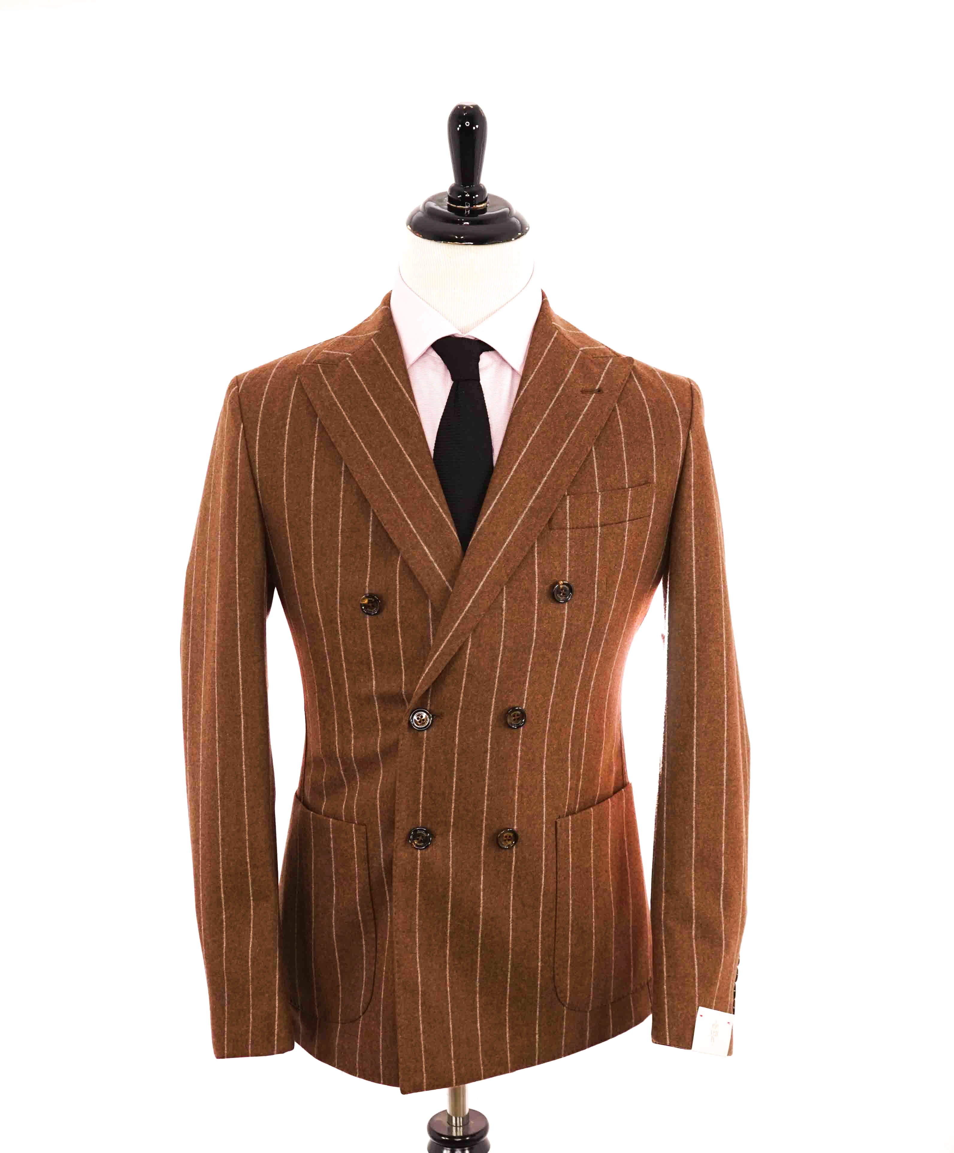 $2,045 ELEVENTY -*PLATINUM LINE* CASHMERE Brown Chalk Stripe Blazer- 40US