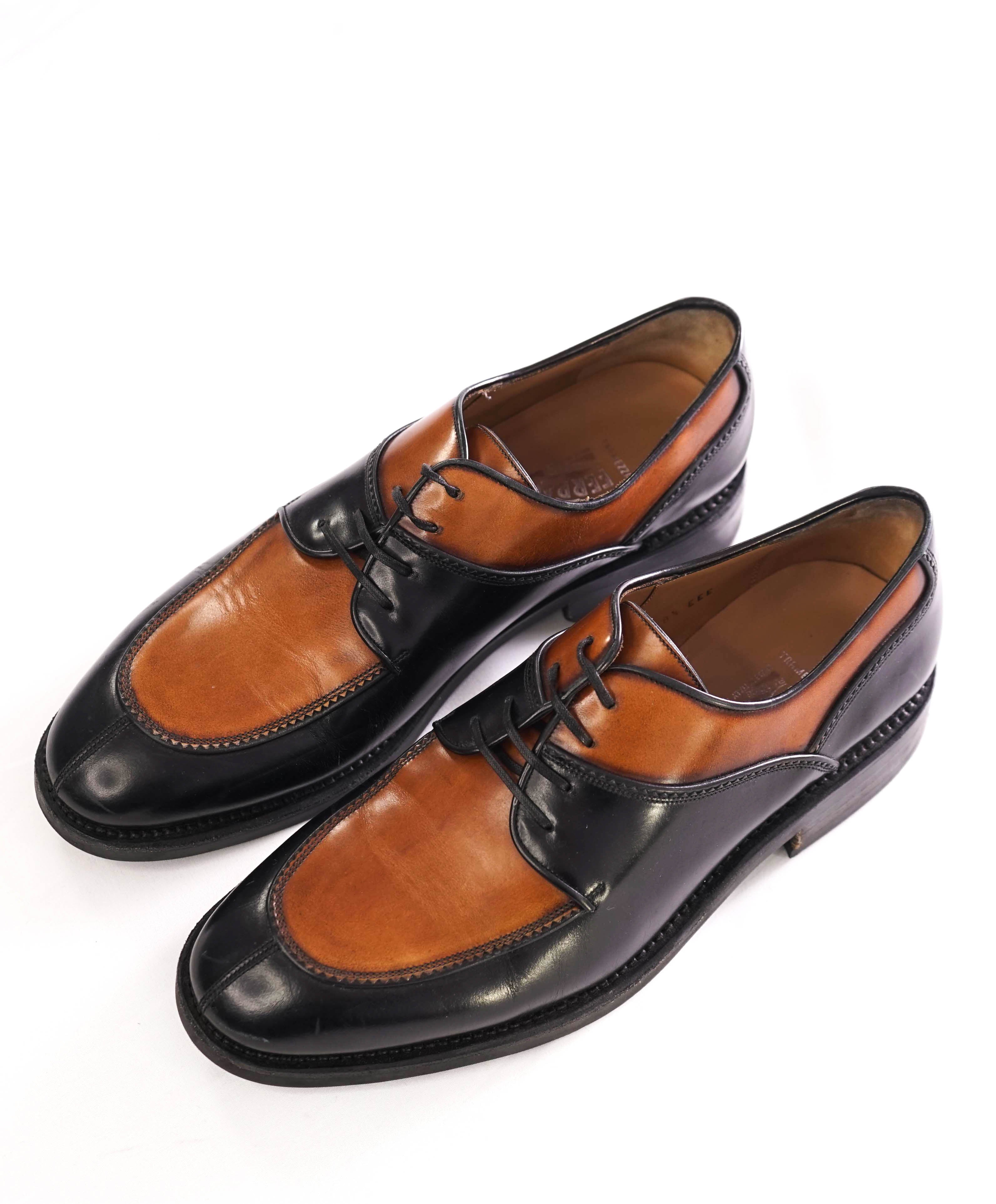 $1,250 SALVATORE FERRAGAMO - "TRAMEZZA Filiberto" 2-Tone Leather Loafer - 8.5 EEE US