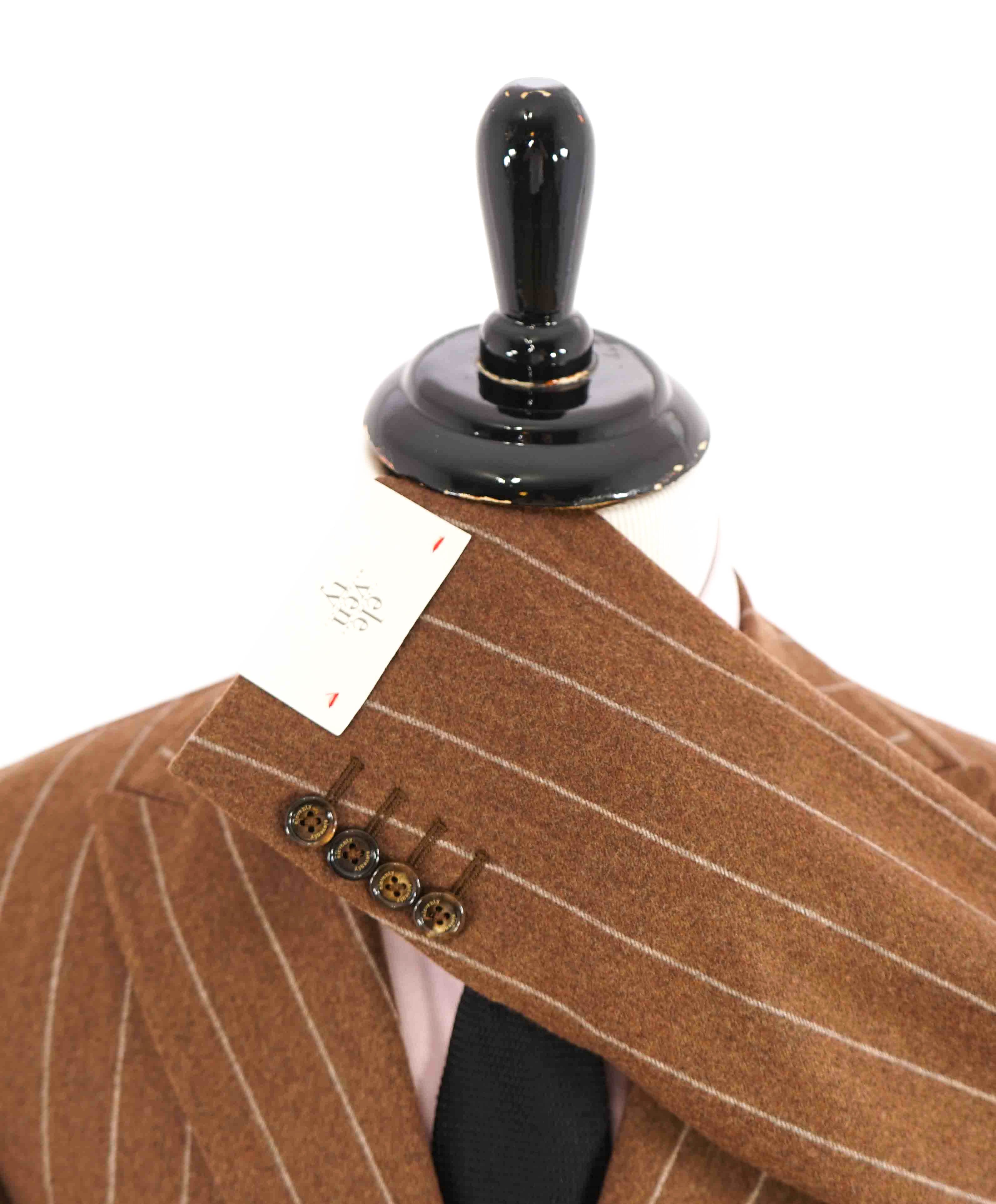 $2,045 ELEVENTY -*PLATINUM LINE* CASHMERE Brown Chalk Stripe Blazer- 40US