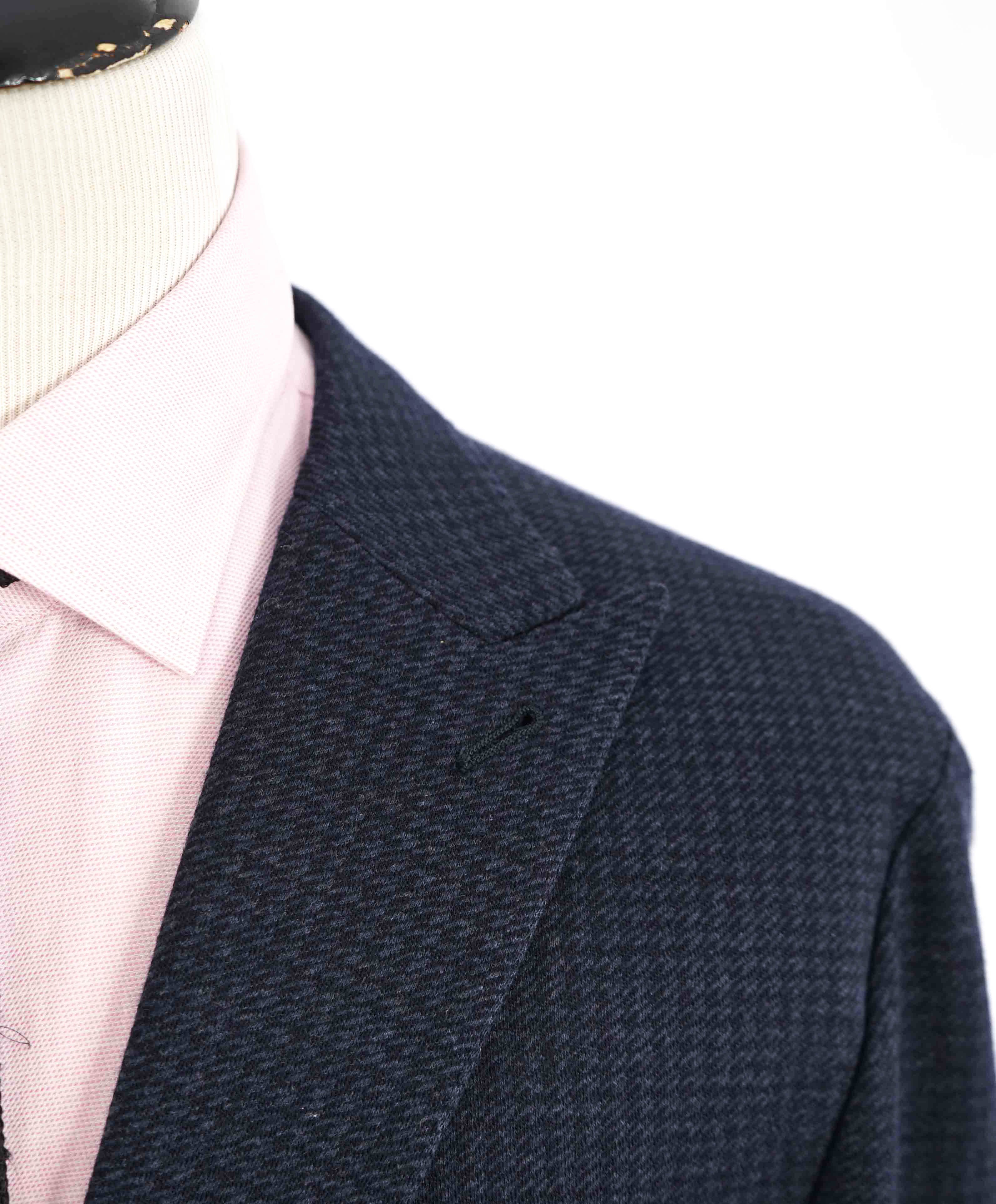 $1,095 ELEVENTY - Blue Houndstooth Semi-Lined WOOL/COTTON Blazer - 46(56EU)